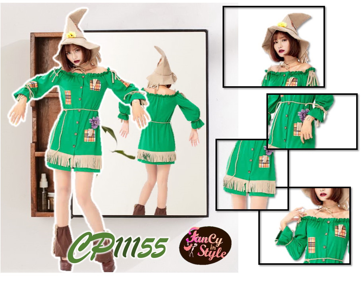 Fairy tale/Disney /Cartoon/Game costume/Scarecrow Girl Costume/ชุดแฟนซีหุ่นไล่ก