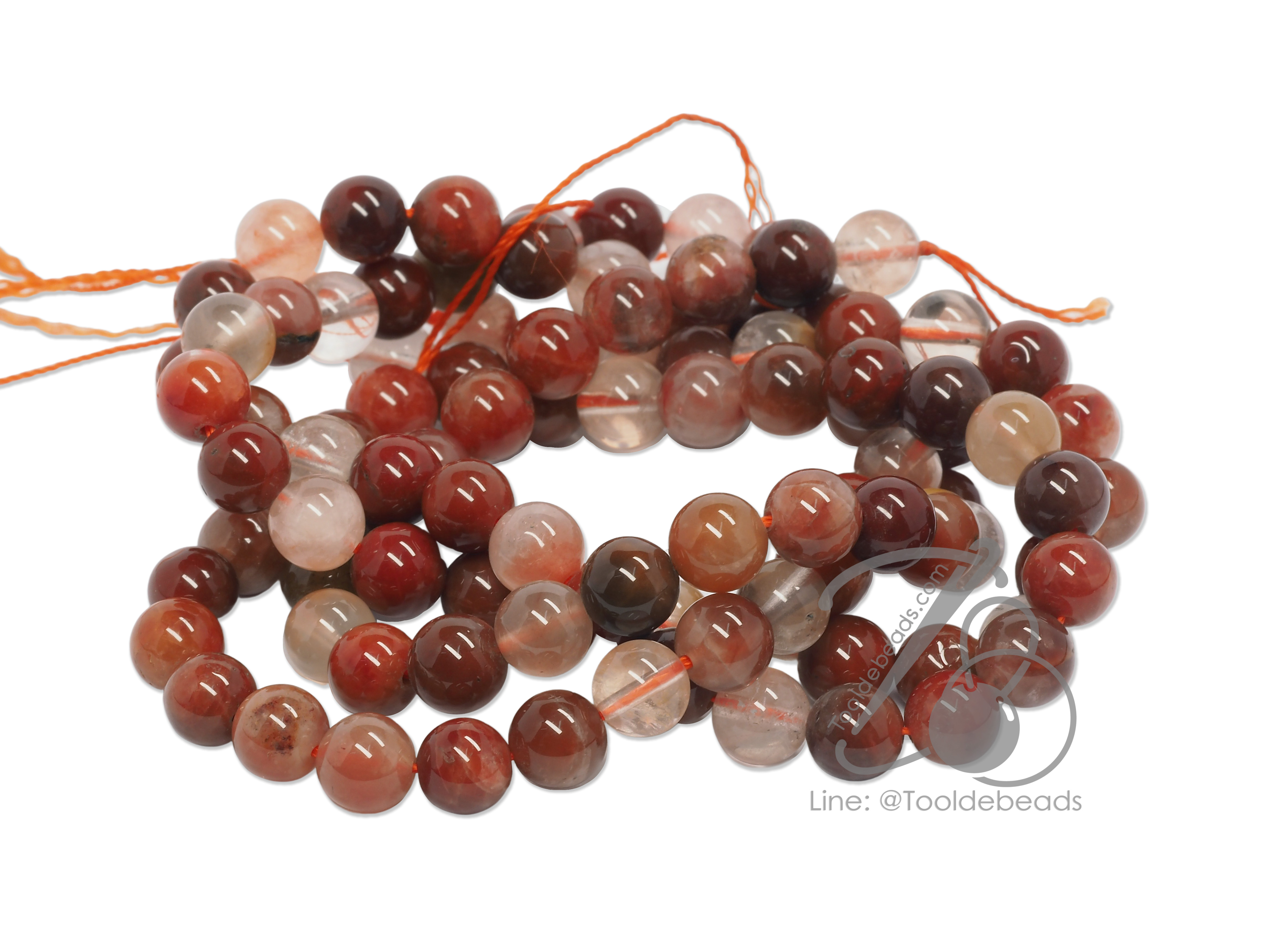 หิน ไหม5สี 7มม. (50 เม็ด) SKU-01467