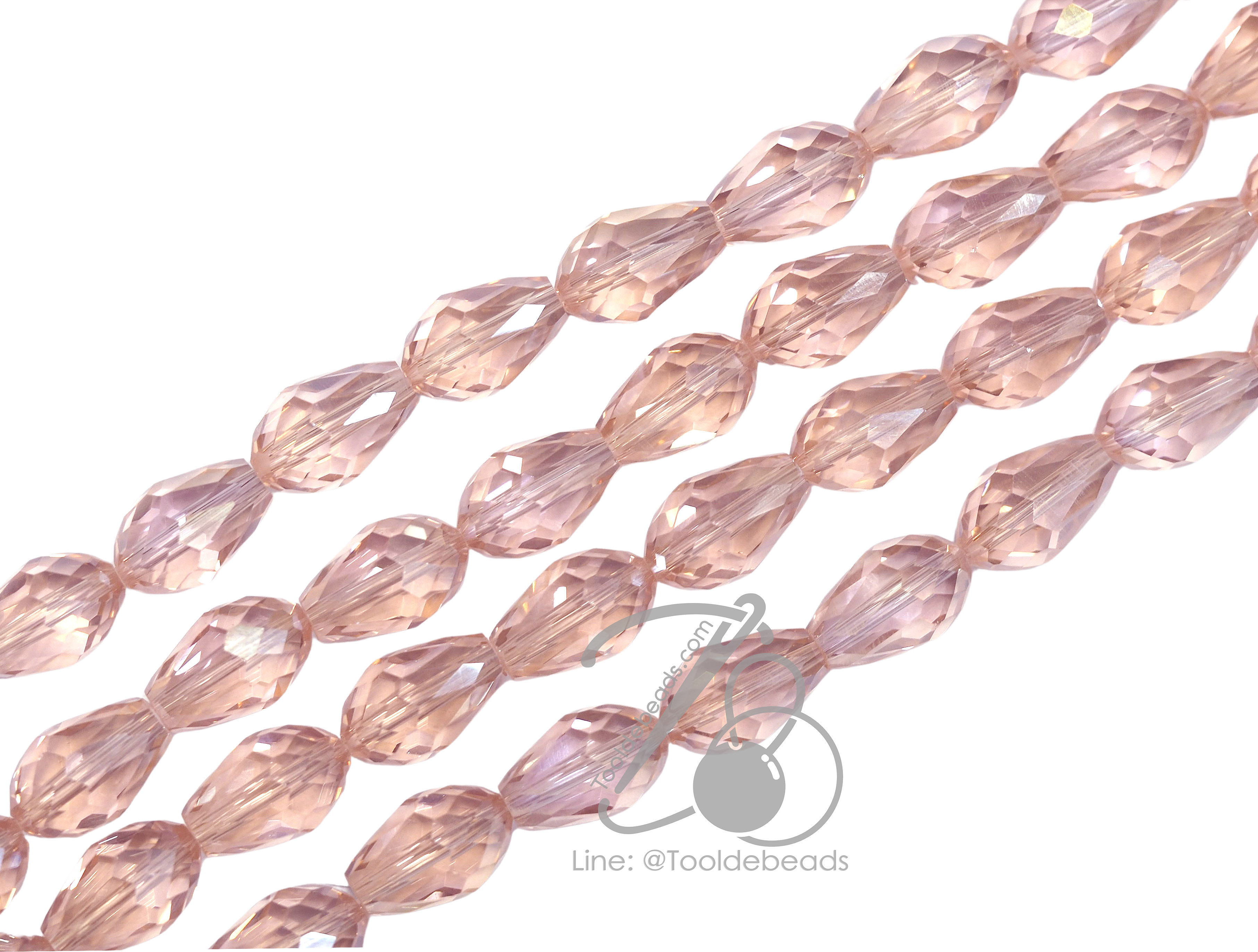 คริสตัลโมดาห์ 10*16มม. สีโอรส (40 เม็ด) SKU-15174