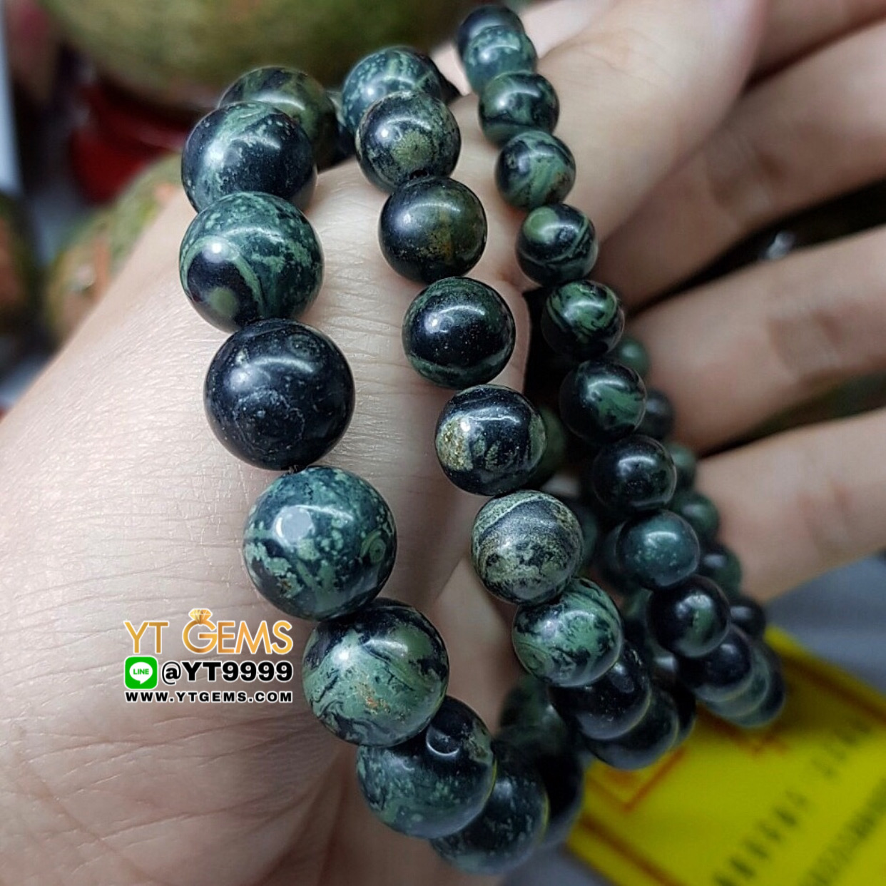 สร้อยข้อมือคัมบาบาแจสเปอร์ หินคัมบาบาแจสเปอร์แท้ ขนาดหิน 10 mm YTG-8970 YTGEMS