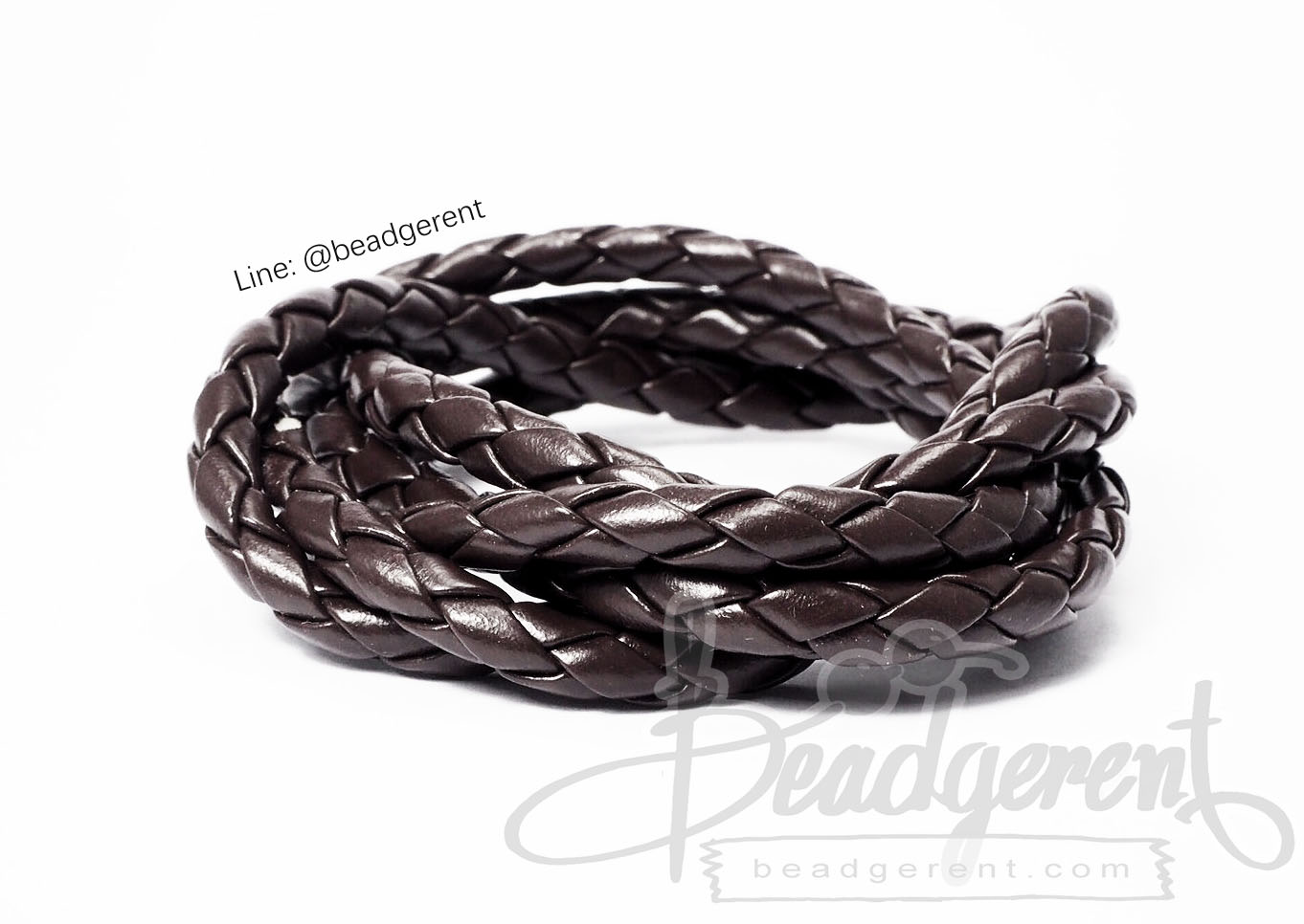เชือกหนังเทียม แบบเกลียว 5มม. สีน้ำตาล (1 หลา) SKU-00827