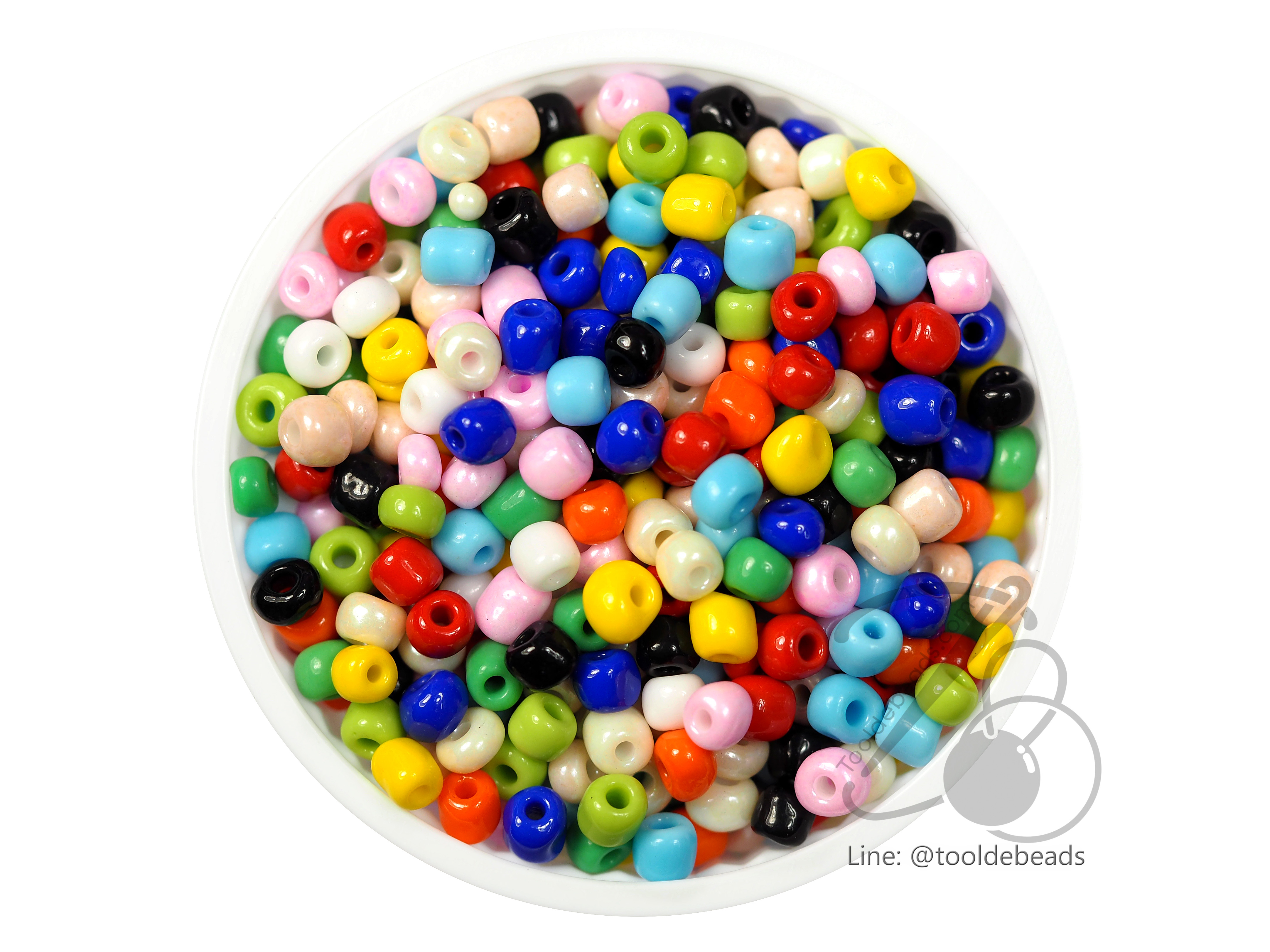 ลูกปัดเม็ดทราย 6/0 โทนด้าน คละสี (450 กรัม) SKU-03819