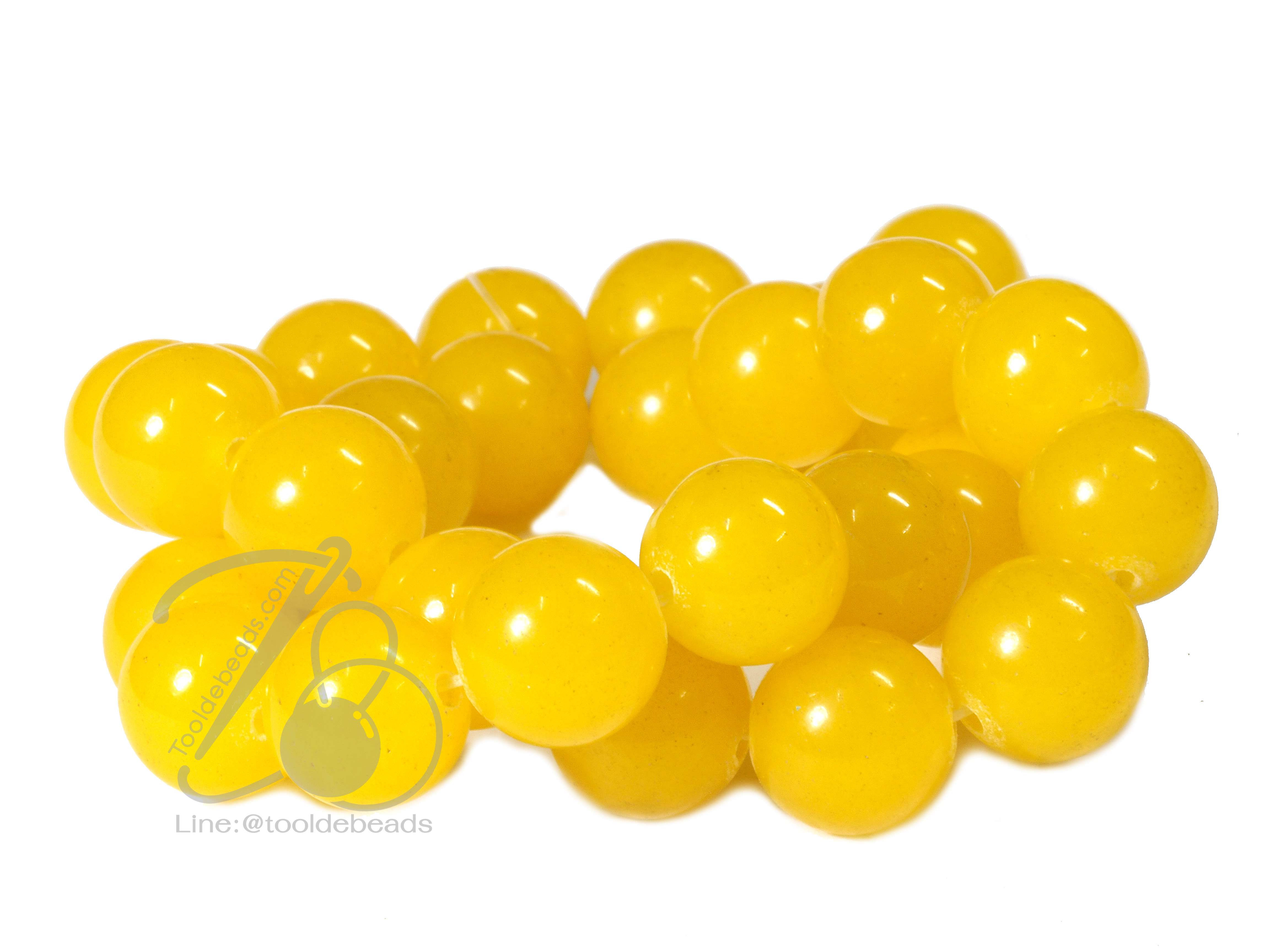 หิน หยกน้ำผึ้ง 12มม. (32 เม็ด) SKU-01445