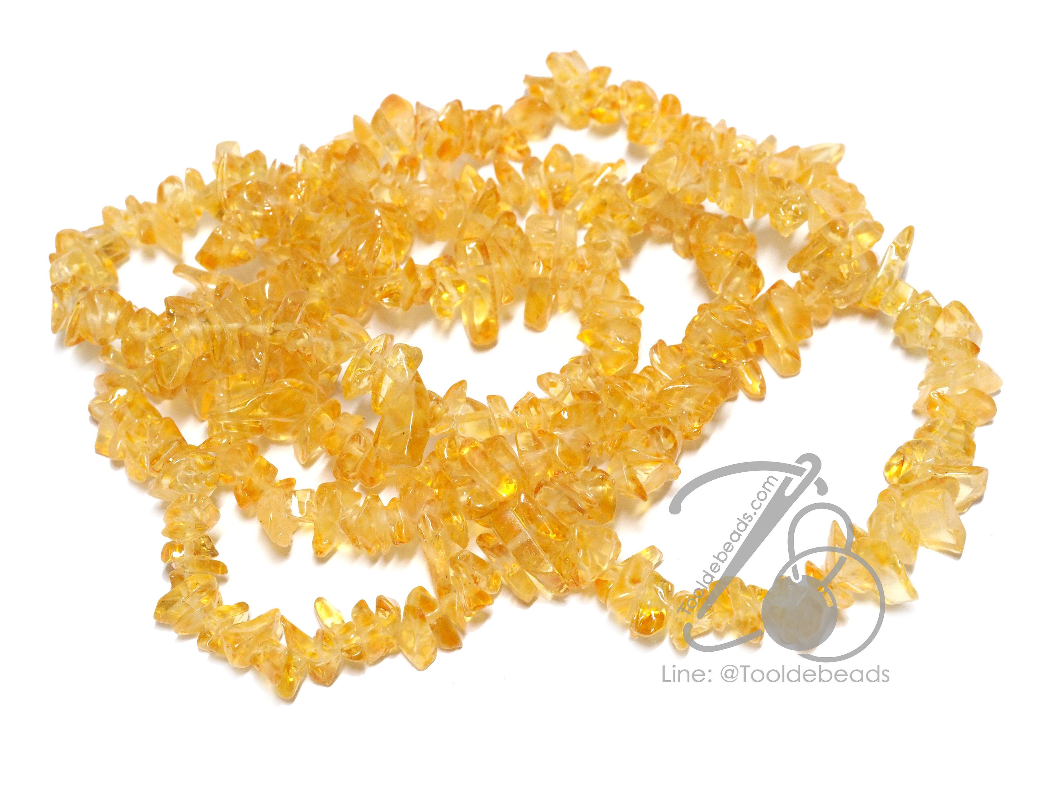 หิน Lemon quartz 6มม. หินแตก (250 เม็ด) SKU-14507