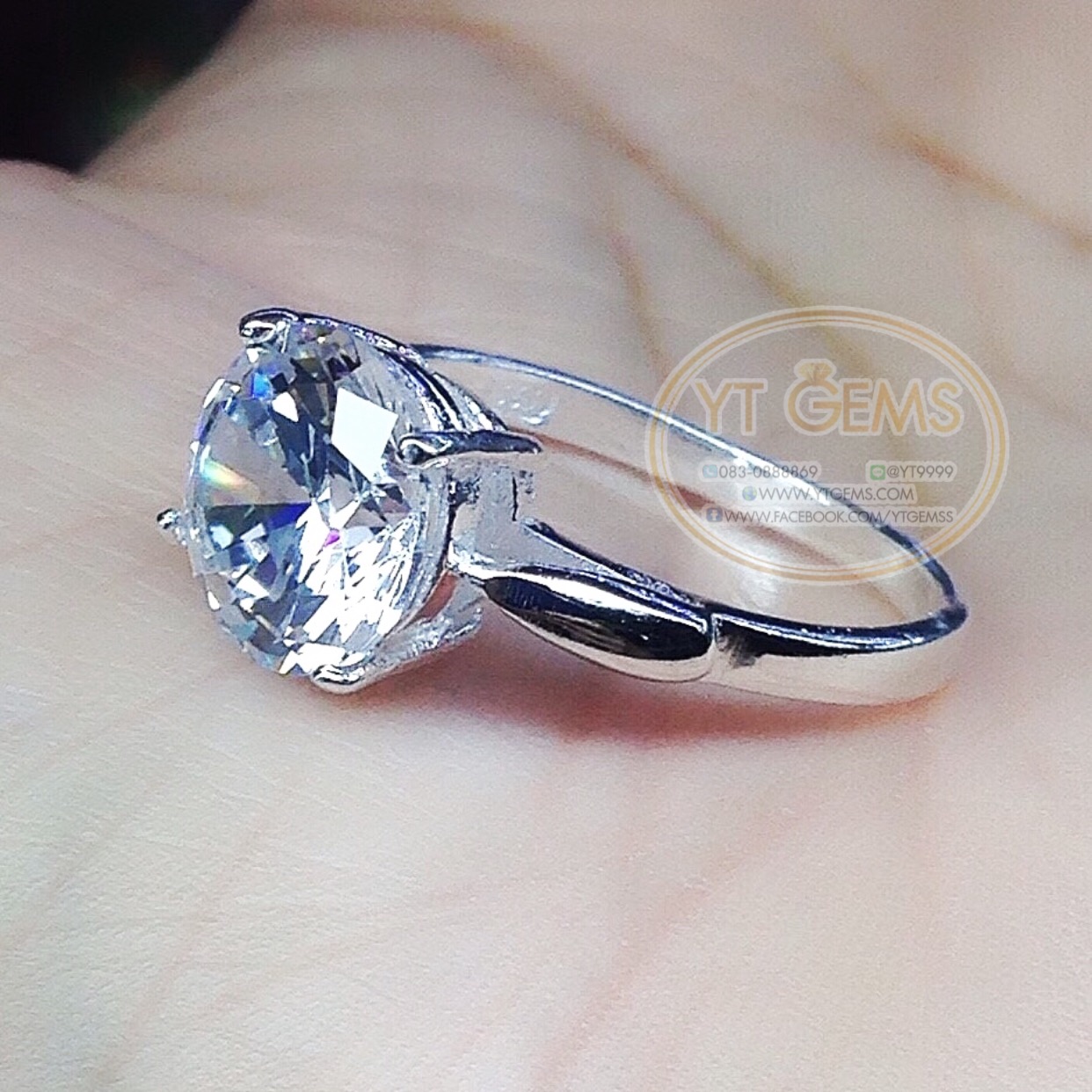 แหวนเพชร แหวนเงินแท้92.5% เพชรSwiss YTG-6404 YTGEMS