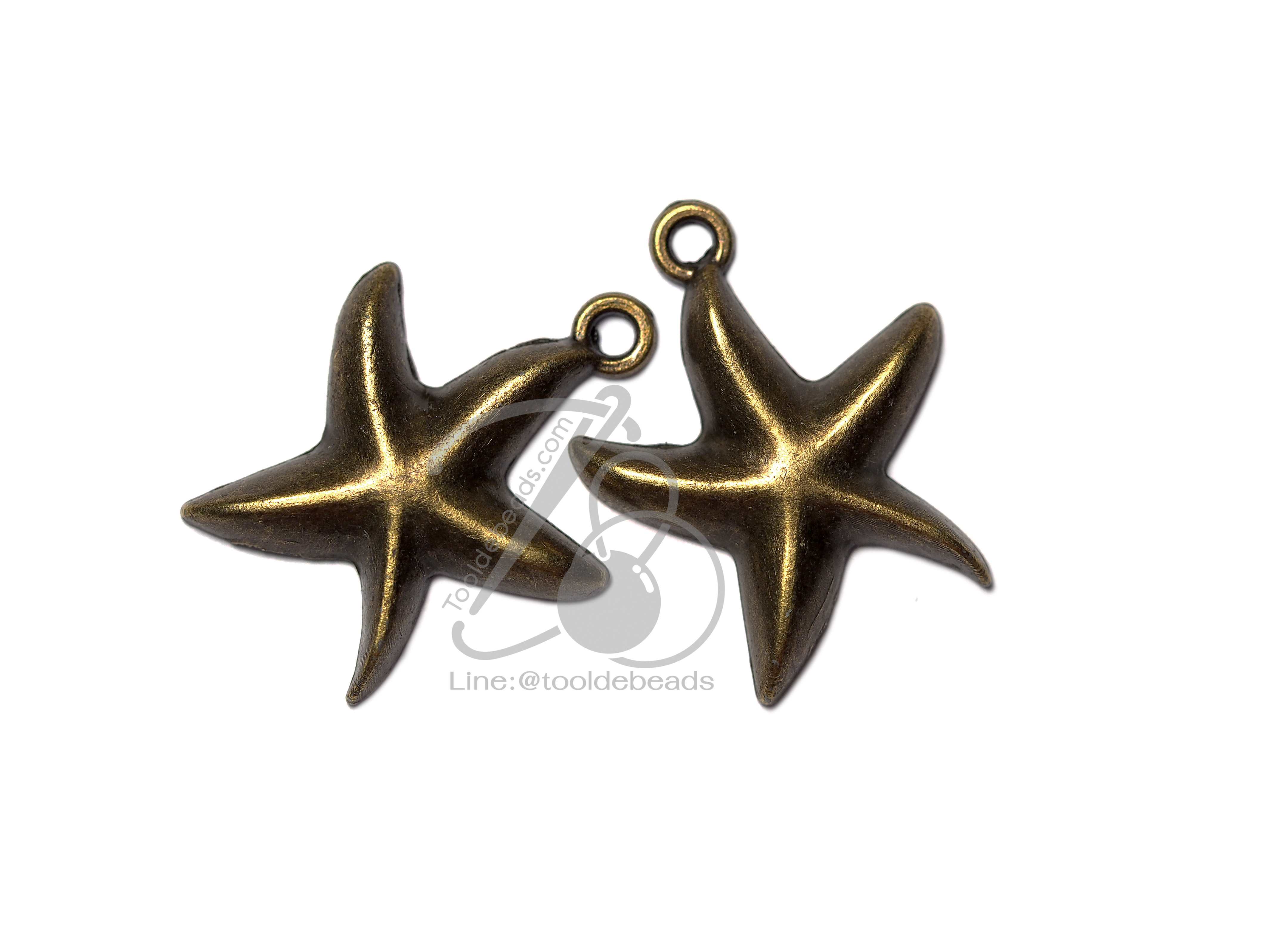 จี้เหล็ก 331 20*25มม. ลายปลาดาว สีสนิม (1 ชิ้น) SKU-00802