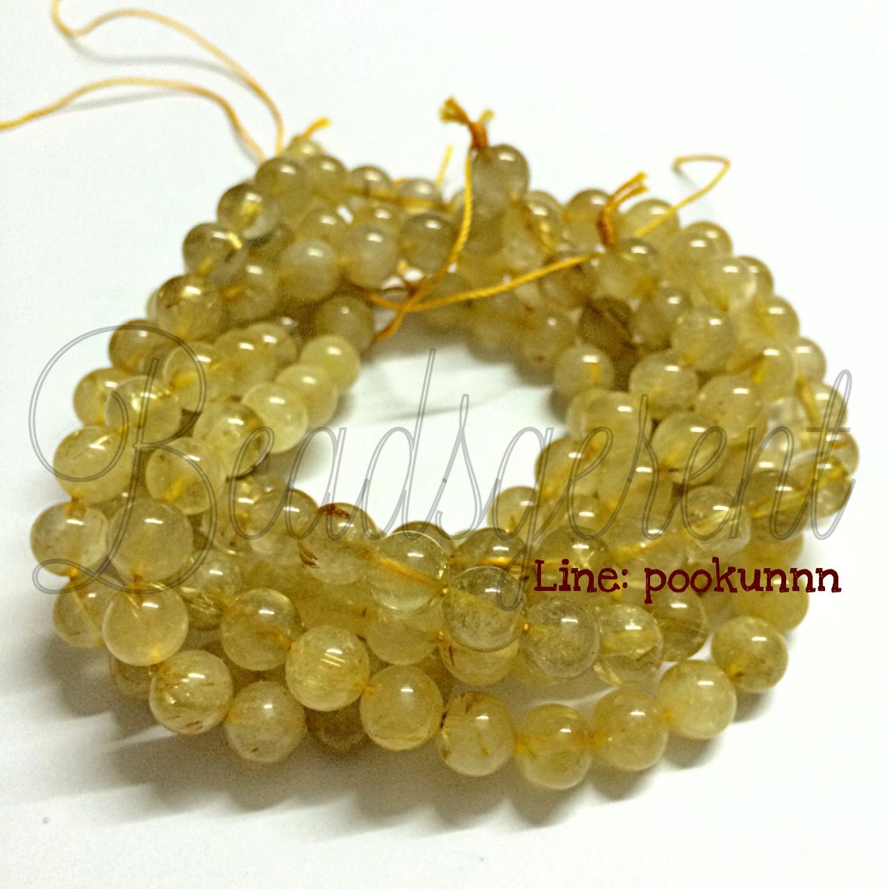หิน ไหมทอง 6มม. (55 เม็ด) SKU-01472