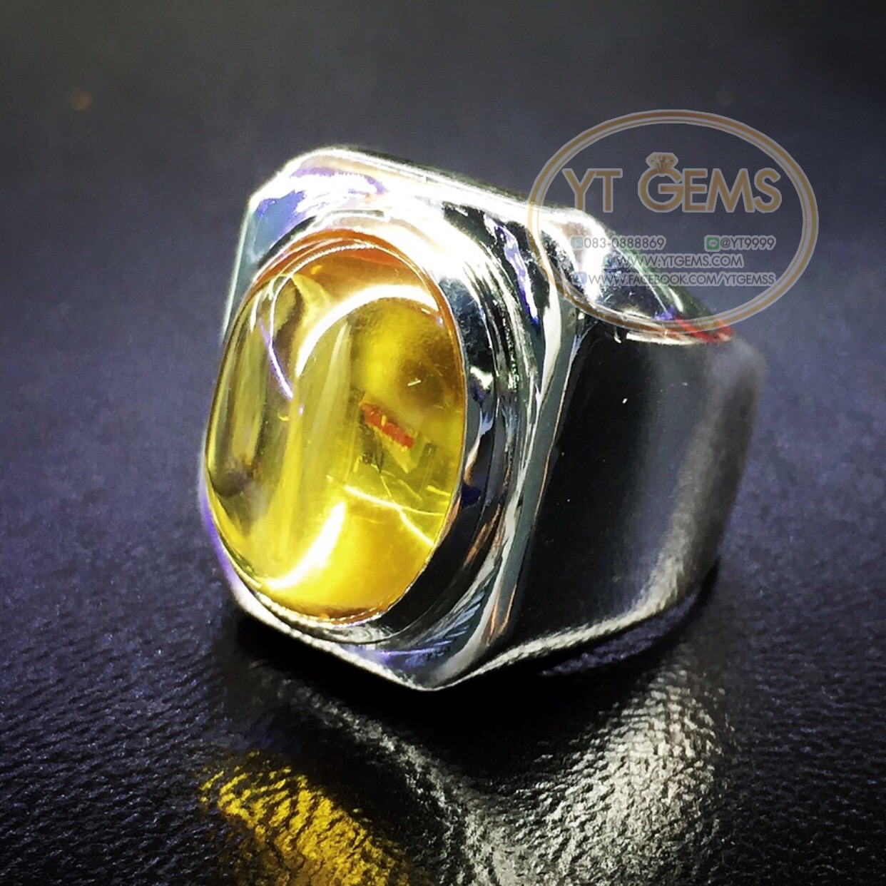 แหวนเงินแท้92.5% พลอยบุษราคัม(cz) YTG-5106 YTGEMS