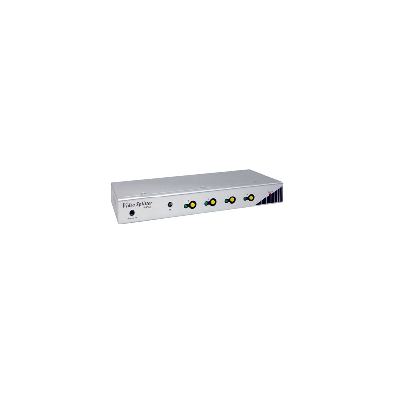 4-PORT VIDEO SPLITTER WITH OUTPUT SWITCH ON/OFF