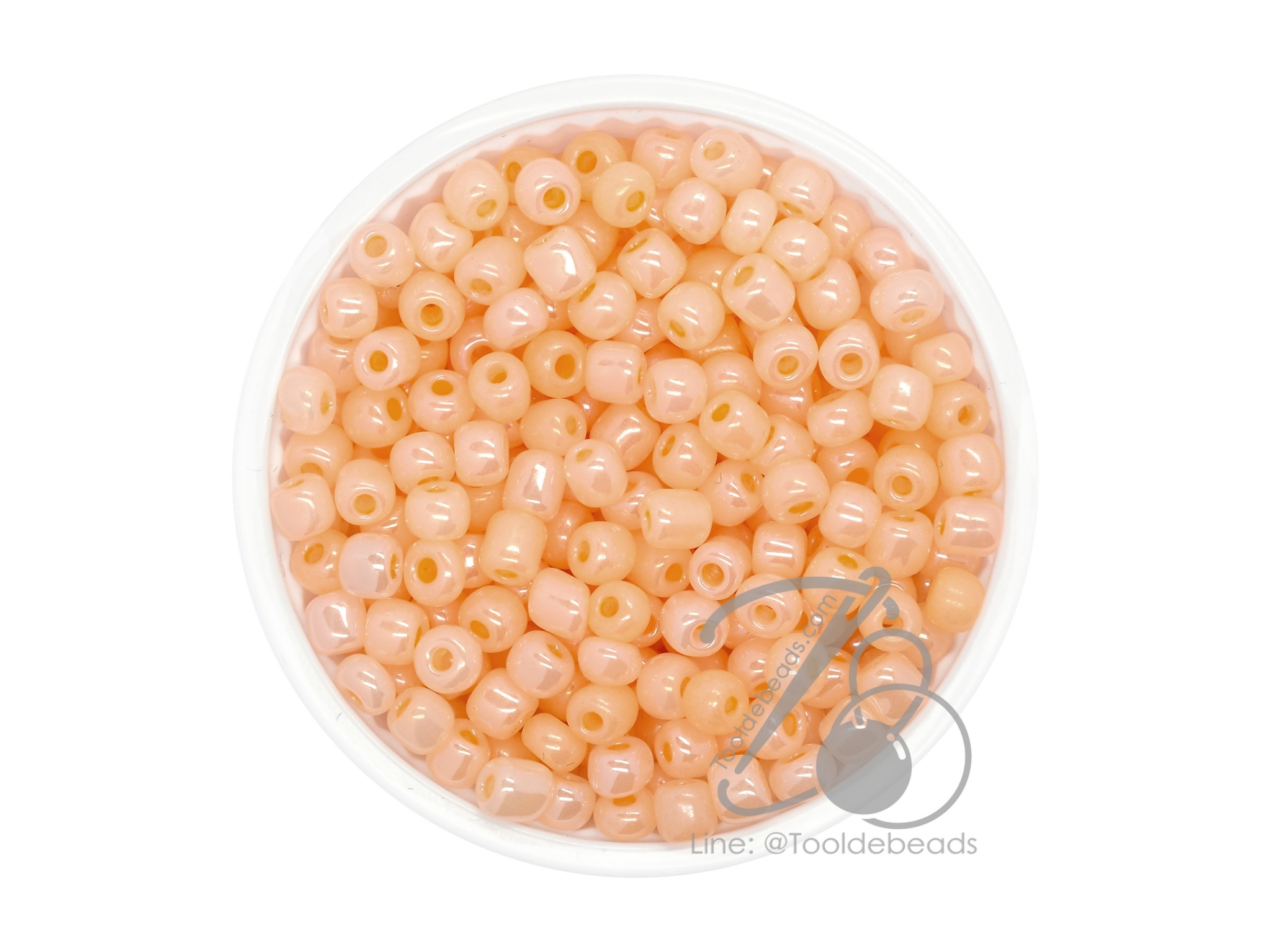 OK Brand ลูกปัดเม็ดทราย 6/0 โทนมุก สีส้ม (450 กรัม) SKU-08828