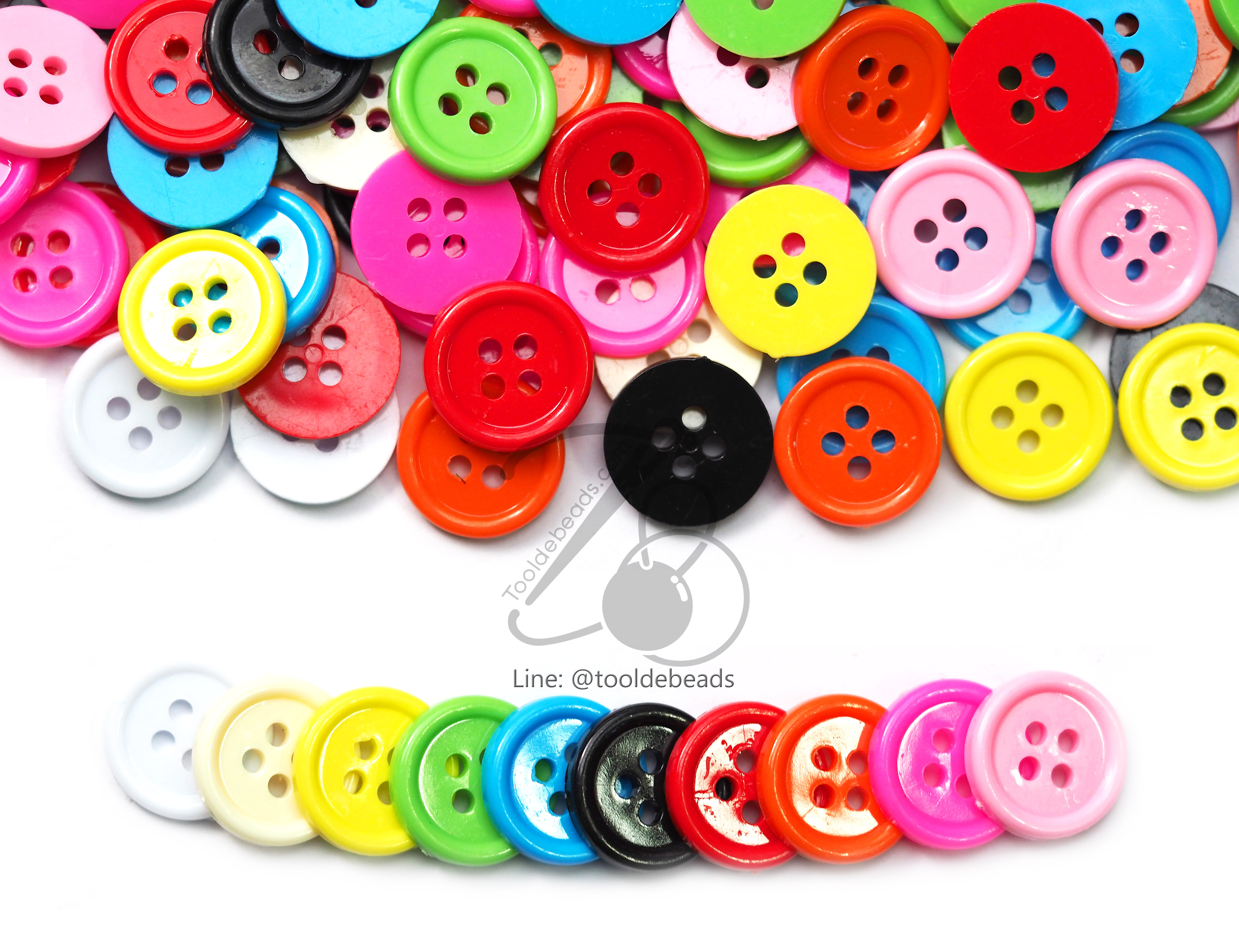 กระดุม ขอบเล็ก คละสี (ห่อเล็ก) SKU-07784