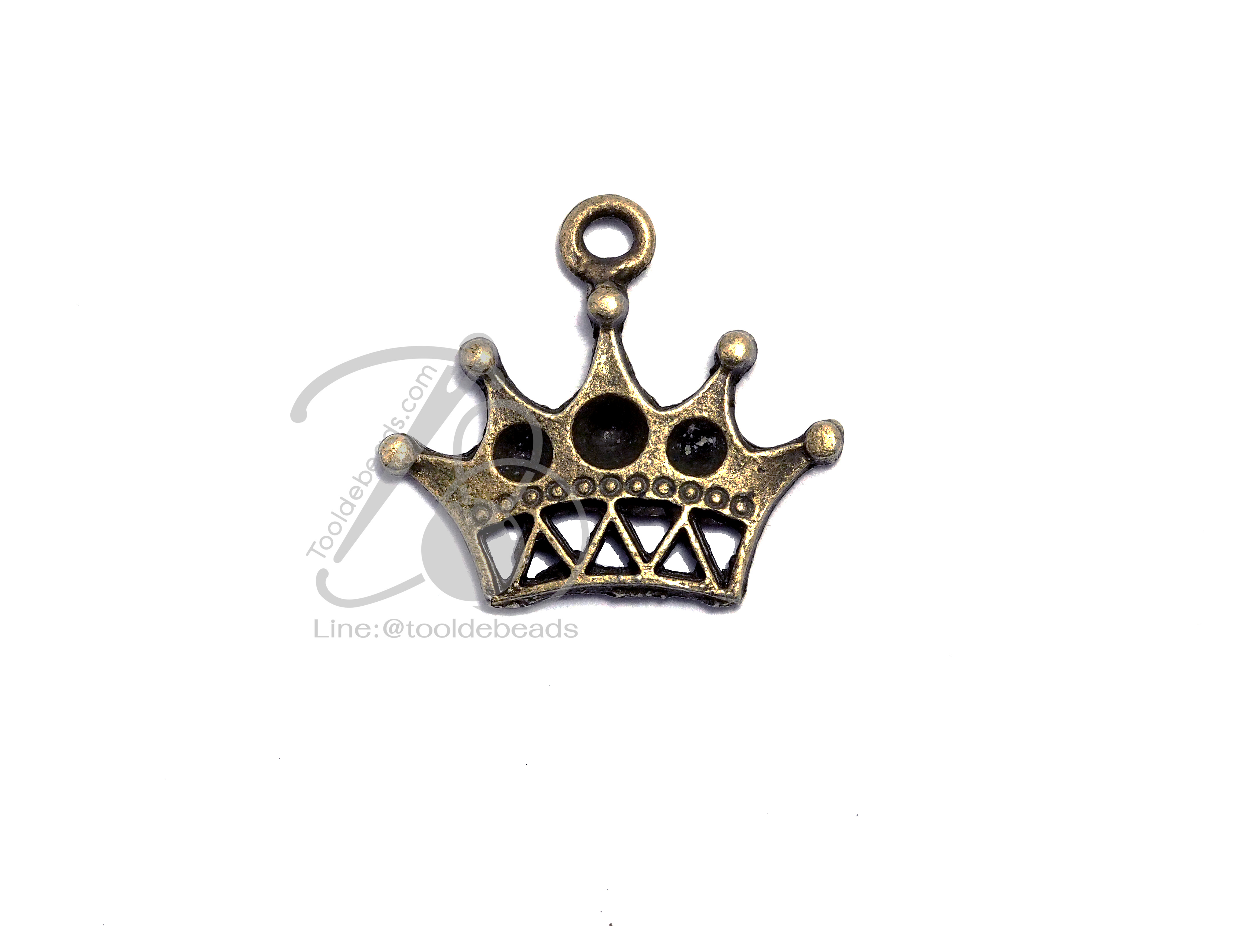 จี้เหล็ก 498 25*16มม. ลายมงกุฏ สีสนิม (1 ชิ้น) SKU-06123