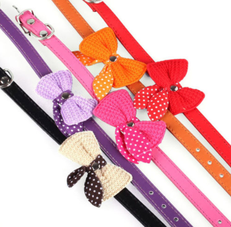 เข็มขัดคล้องคอติดโบว์ สีม่วง (S)