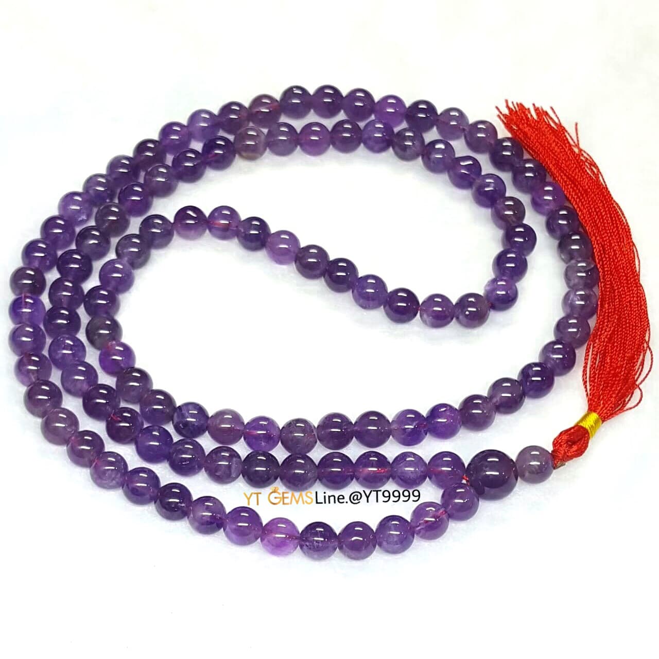 ประคำหินมงคล 108 เม็ด อเมทิสต์แท้ ขนาดหิน 8 มม. YTG-10772 YTGEMS