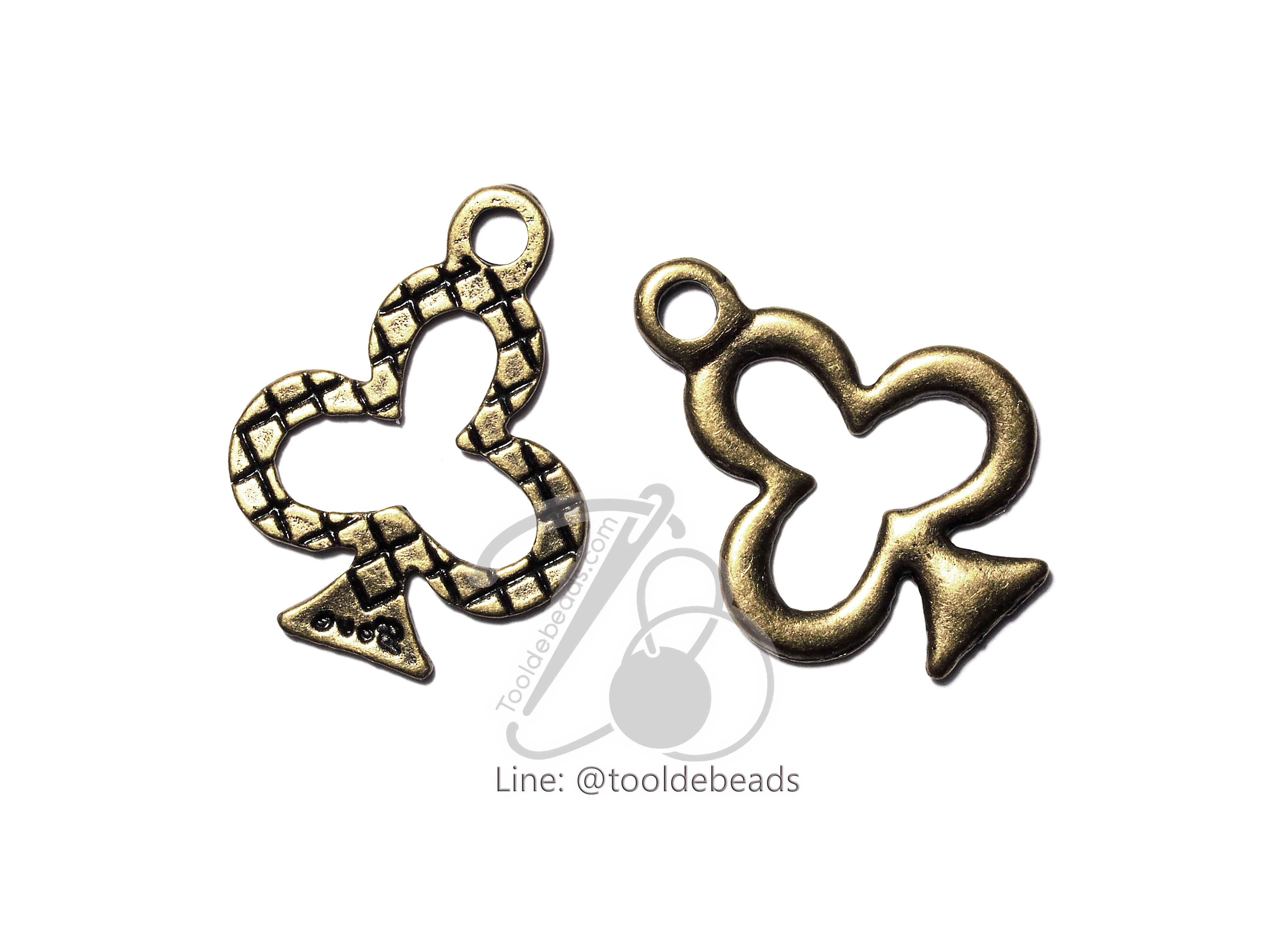 จี้เหล็ก 344 17*22มม. ลายดอกจิก สีสนิม (1 ชิ้น) SKU-00816