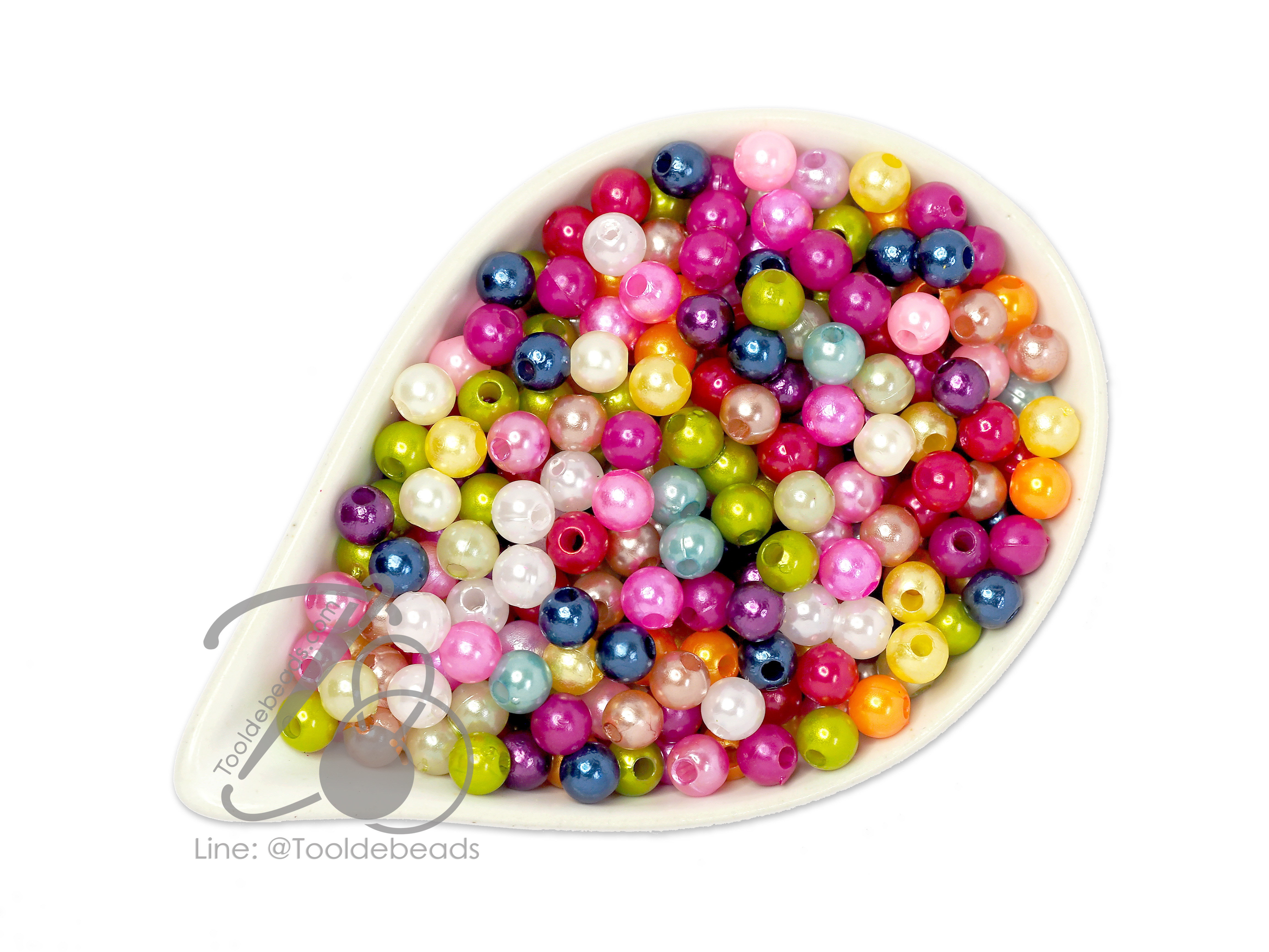 ลูกปัดมุกพลาสติก 5มม. (15 กรัม) SKU-07209