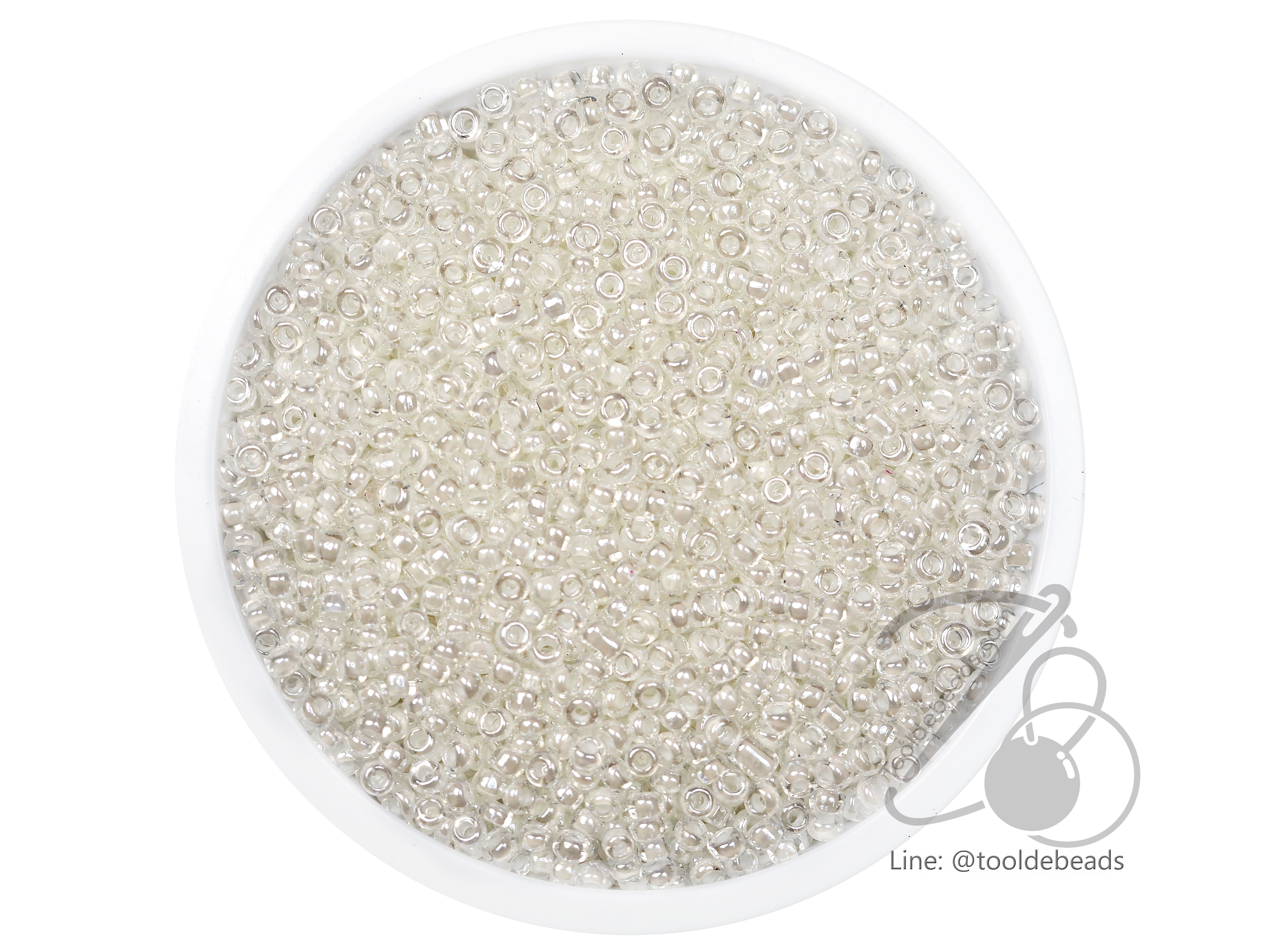 ลูกปัดเม็ดทราย 12/0 สอดไส้ สีขาว (15 กรัม) SKU-04040