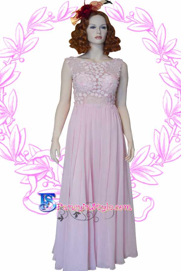 Long Dress ชุดราตรียาวสีชมพู/ชุดเดรสยาว/ชุดออกงาน/ชุดไปงานแต่ง