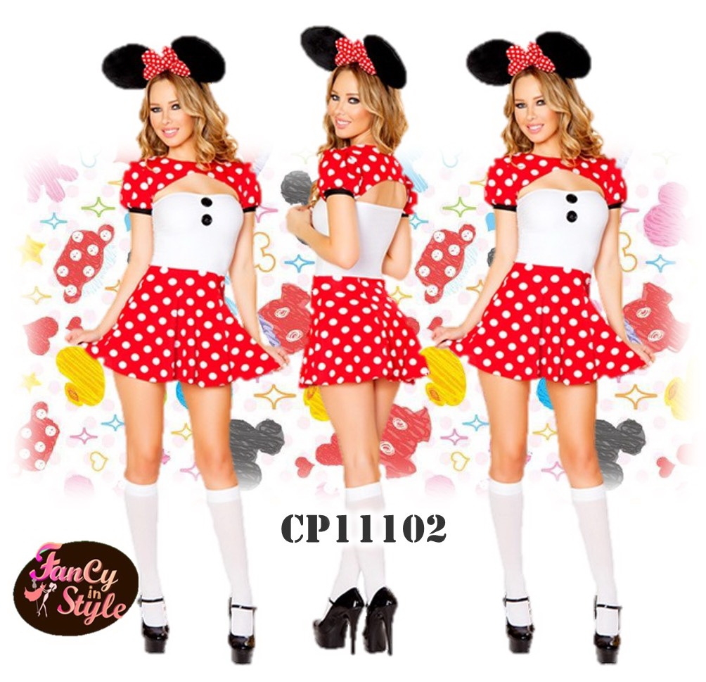 Fairy tale/Disney /Cartoon/Game costume/Minnie Mouse Cosplay/ชุดแฟนซีมินนี่เมาส์