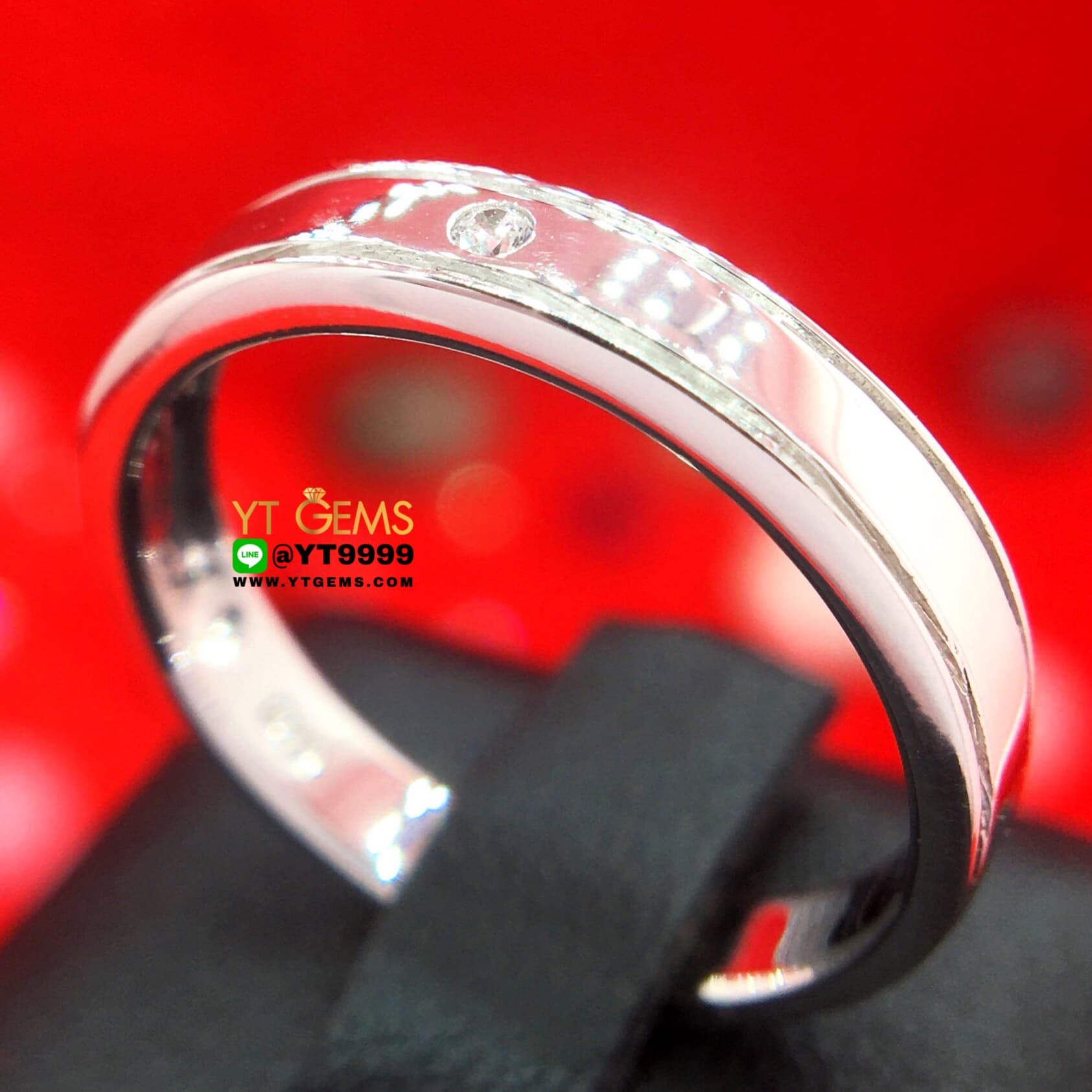 แหวนเพชร แหวนเงินแท้ ชุบทองคำขาว เพชร Swiss แหวนปลอกมีด YTG-10393 YTGEMS