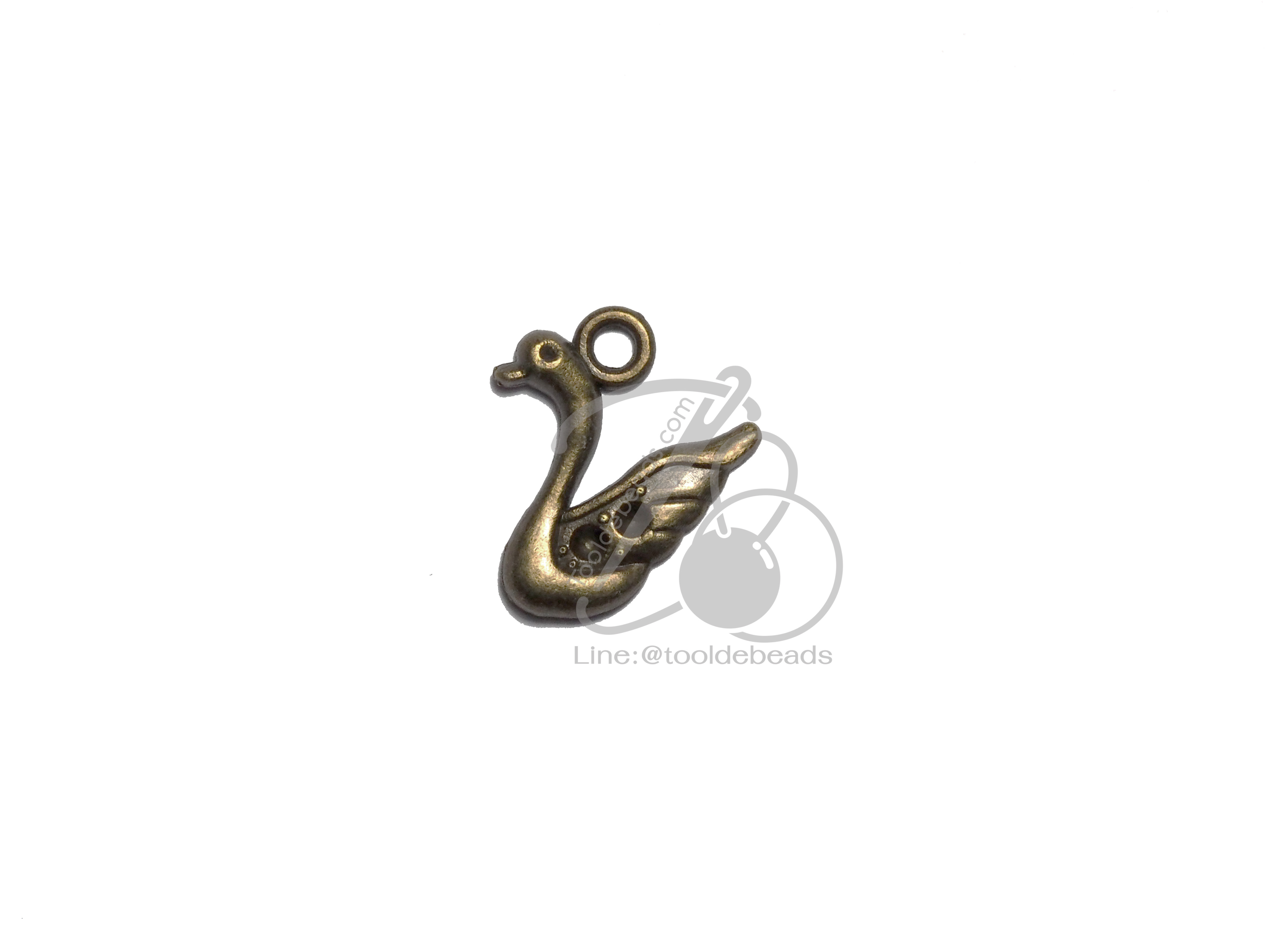 จี้เหล็ก 459 17*19มม. ลายหงส์ สีสนิม (1 ชิ้น) SKU-06034