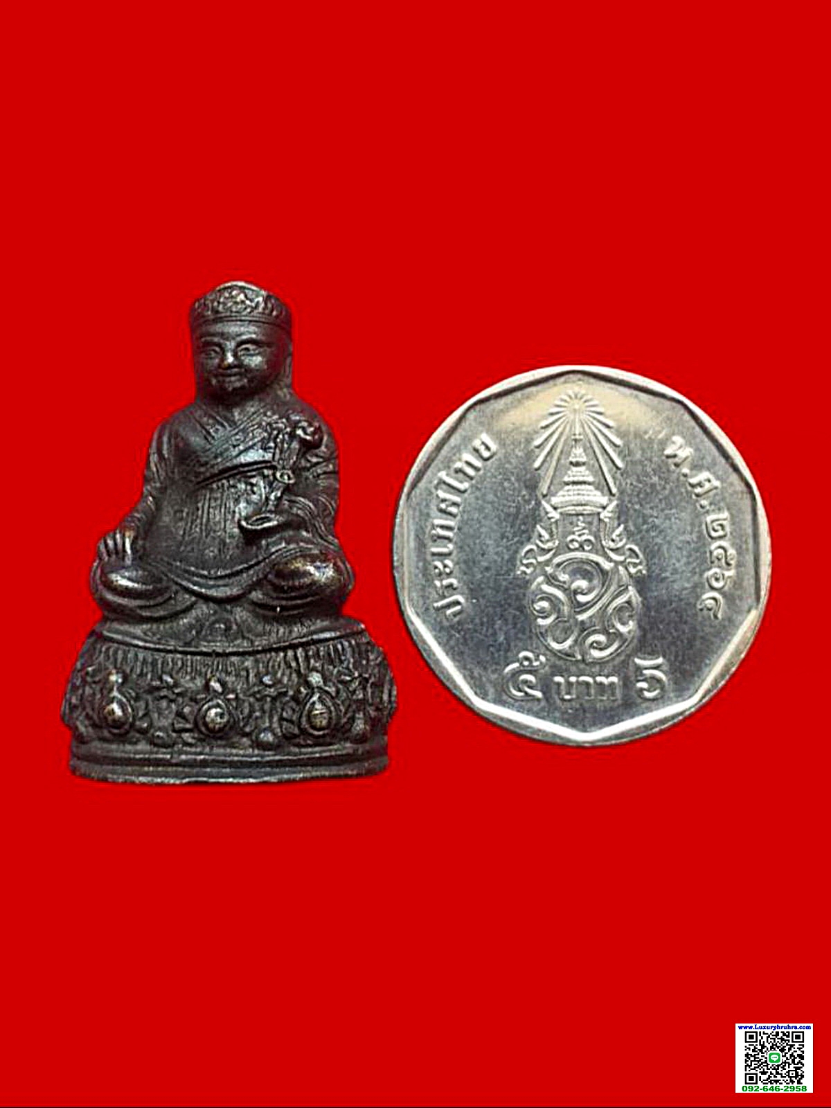 รูปหล่อลอยองค์ไต้ฮงกงโจวซือเนื้อโลหะขนาดหน้าตักกว้าง1.8เซ็นติเมตร