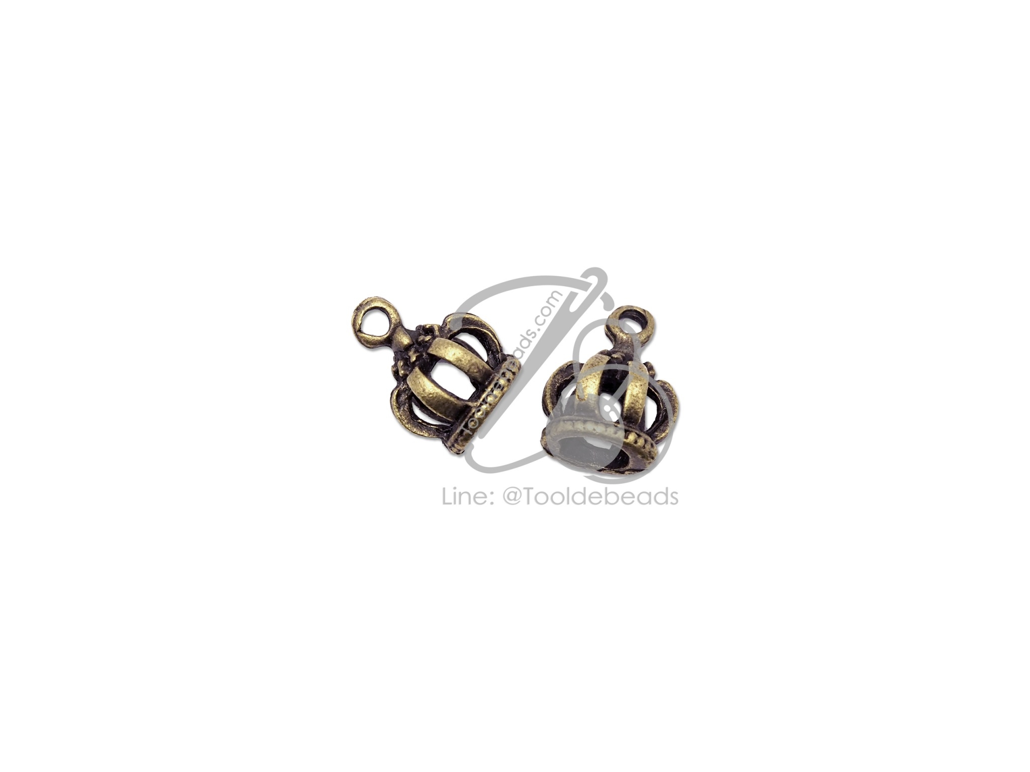 จี้เหล็ก 565 14มม. ลายมงกุฏ สีสนิม (1 ชิ้น) SKU-09721