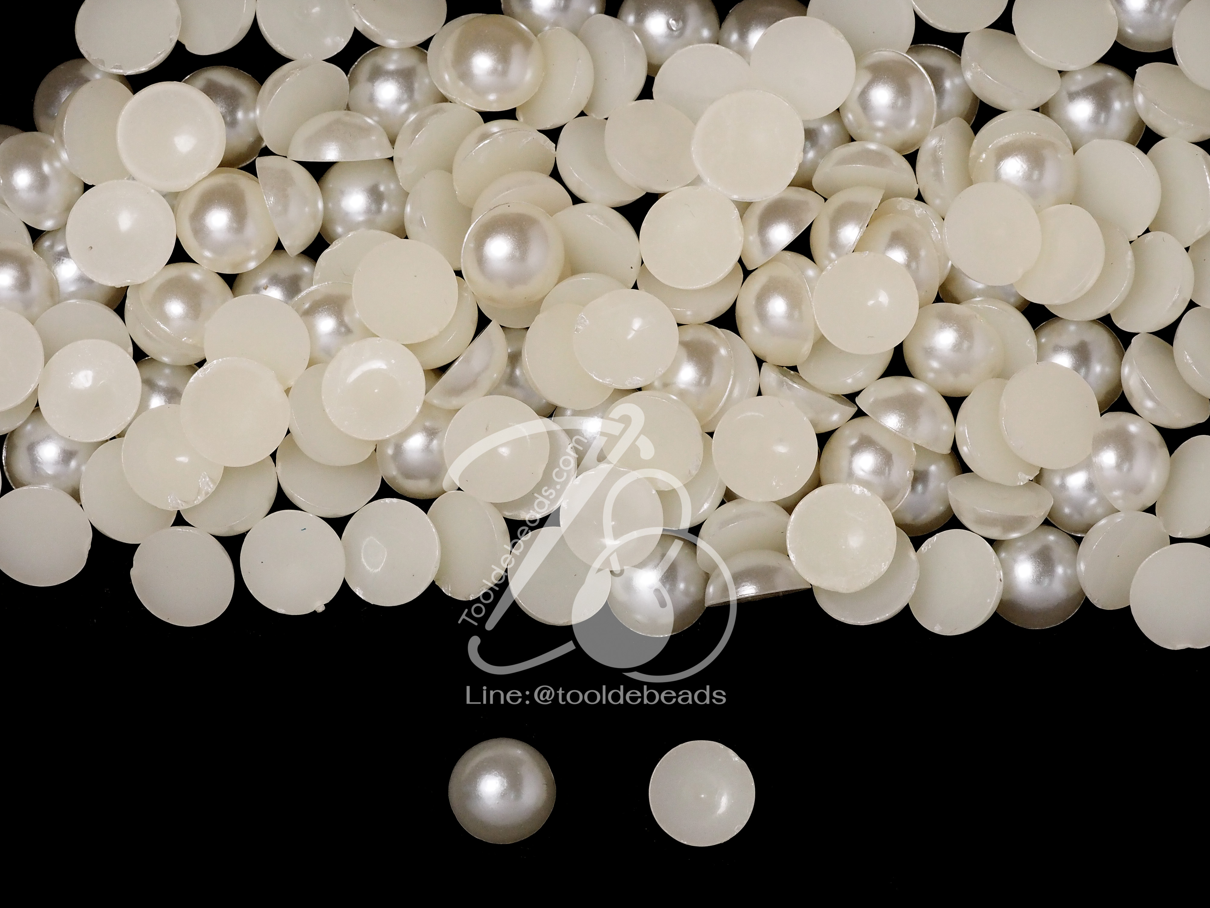 มุกครึ่งซีก 8มม. สีครีม (250 กรัม) SKU-16839