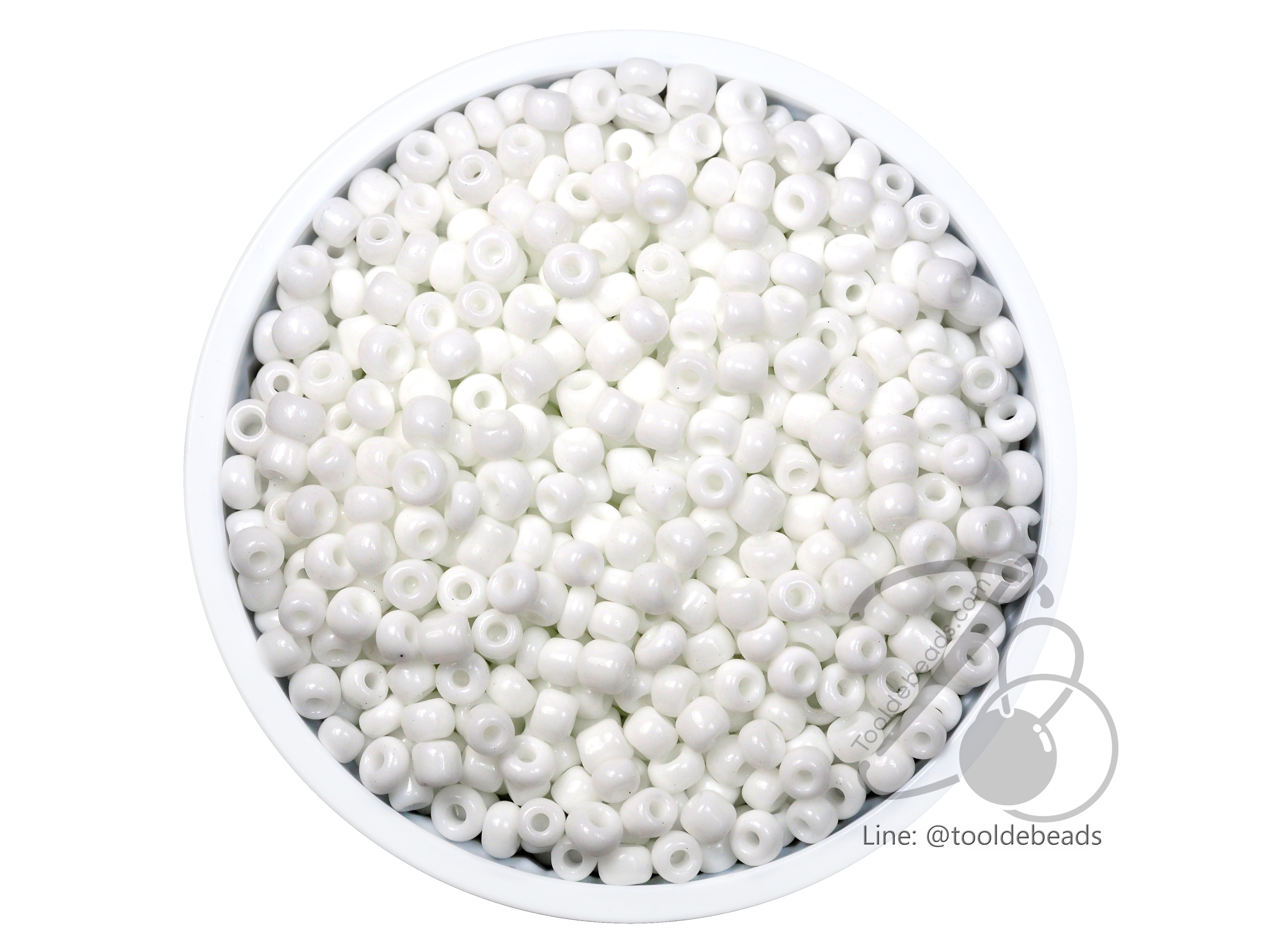 ลูกปัดเม็ดทราย 8/0 โทนด้าน สีขาว (450 กรัม) SKU-03940