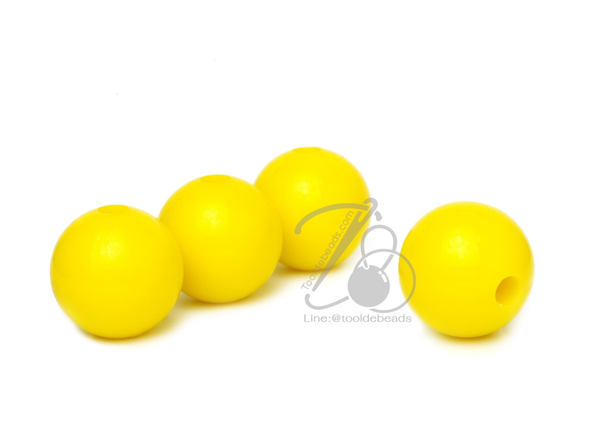 ลูกปัดลูกชิ้น 25มม. สีสด (50 ชิ้น) SKU-09186