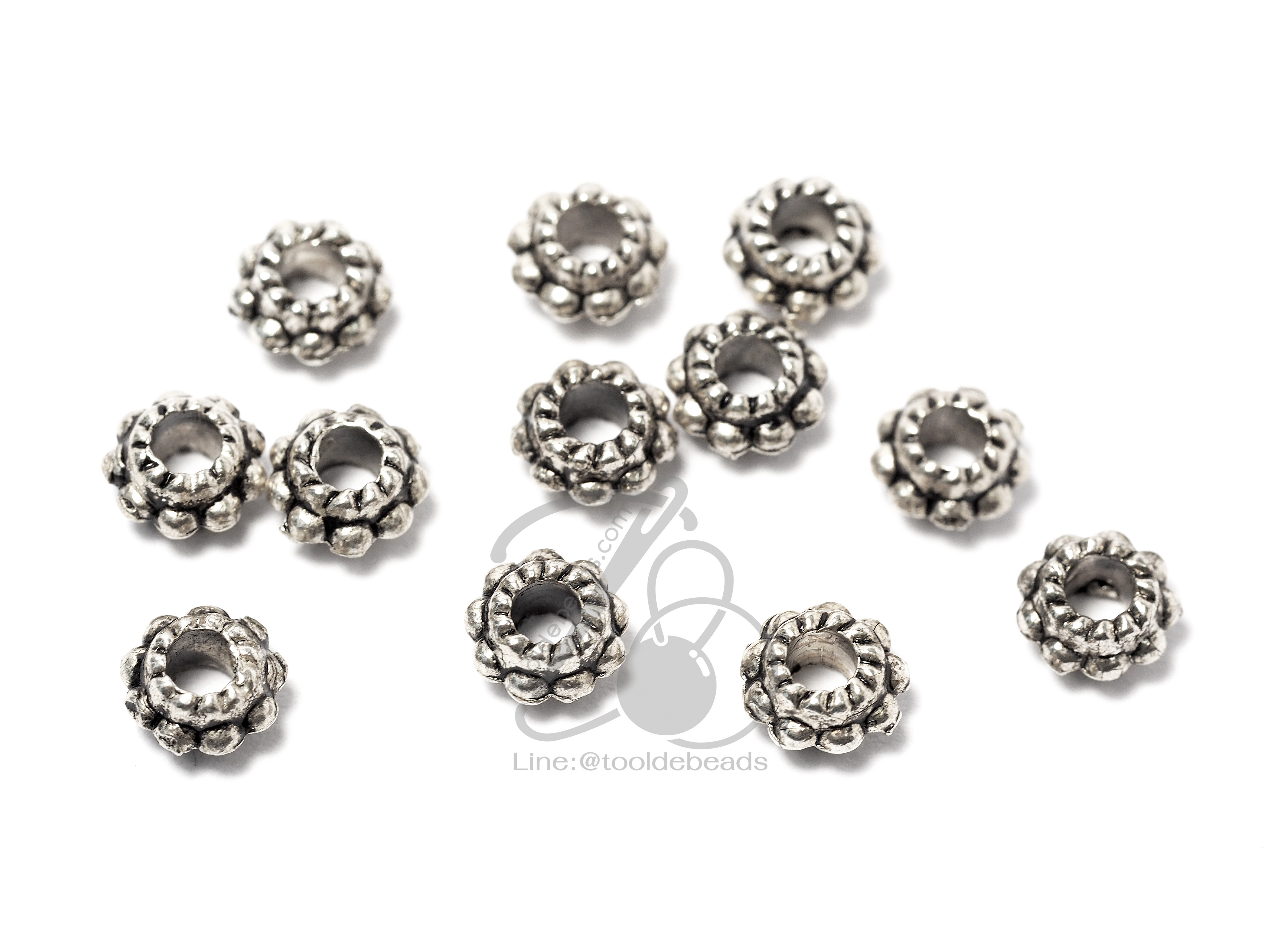 ลูกปัดโรเดียม 133 6มม. คั่นดอกบัว (1 ชิ้น) SKU-03315