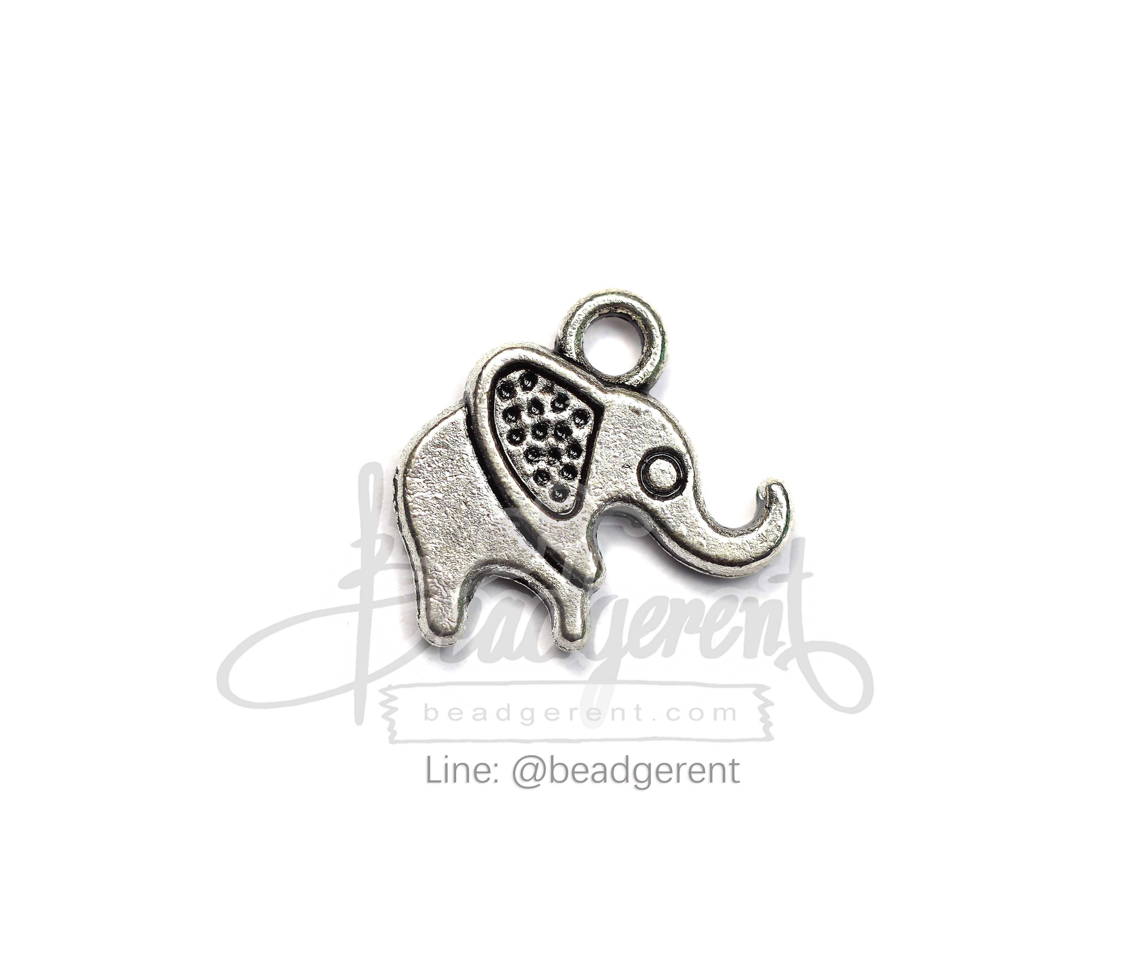 ลูกปัดโรเดียม 101 13มม. ลายช้าง (1 ชิ้น) SKU-03278