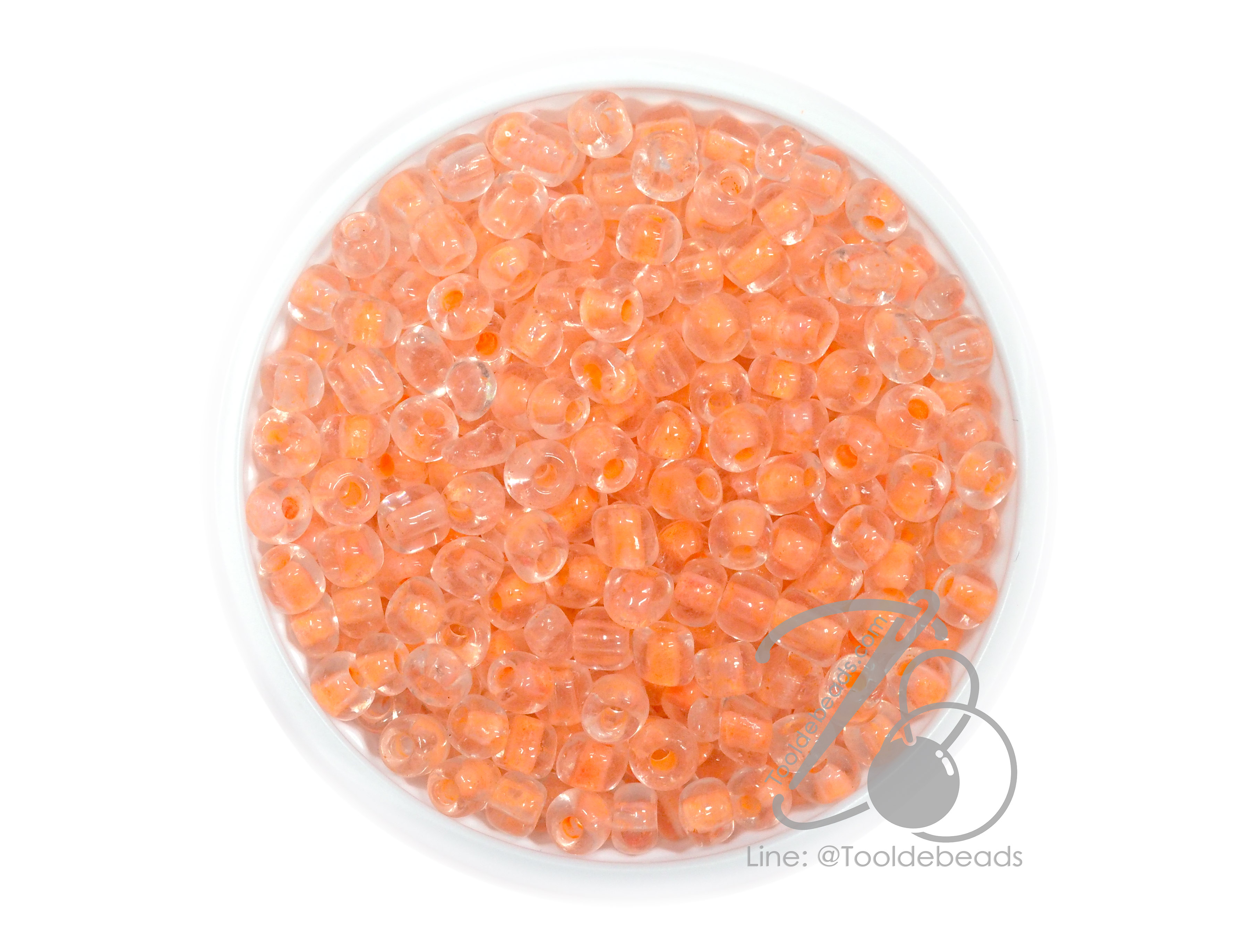OK Brand ลูกปัดเม็ดทราย 6/0 สอดไส้ สีส้ม (100 กรัม) SKU-14877