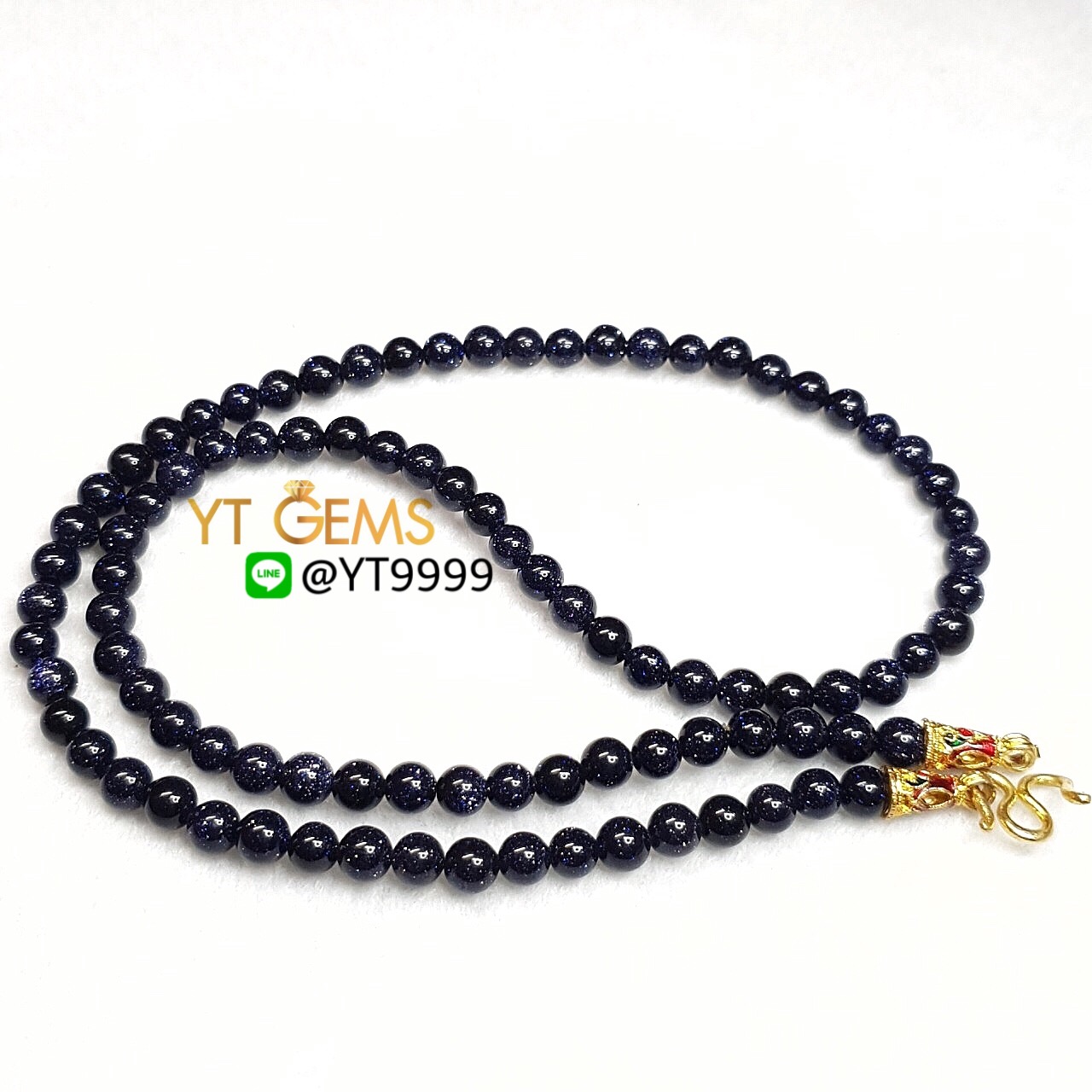 สร้อยคอหินมงคล ทรายเงินแท้ ยาว 52 เซนติเมตร ขนาด 6 มิลลิเมตร YTG-7151 YTGEMS