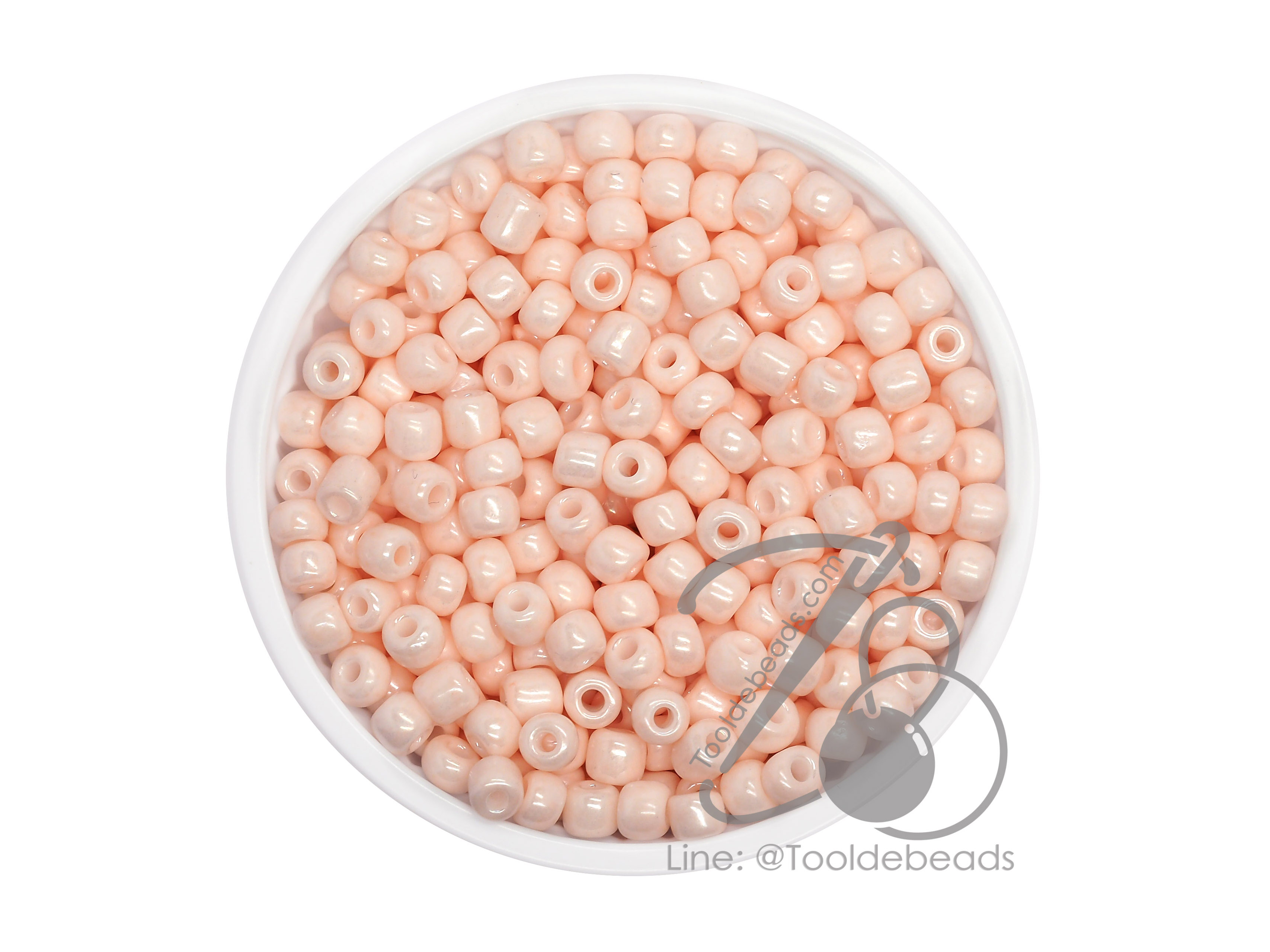 ลูกปัดเม็ดทราย 6/0 โทนมุกด้าน สีเนื้อ (450 กรัม) SKU-08443