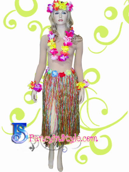 International Costume/Fancy Hawaii skirt/กระโปรงฮาวายสีหลากสี