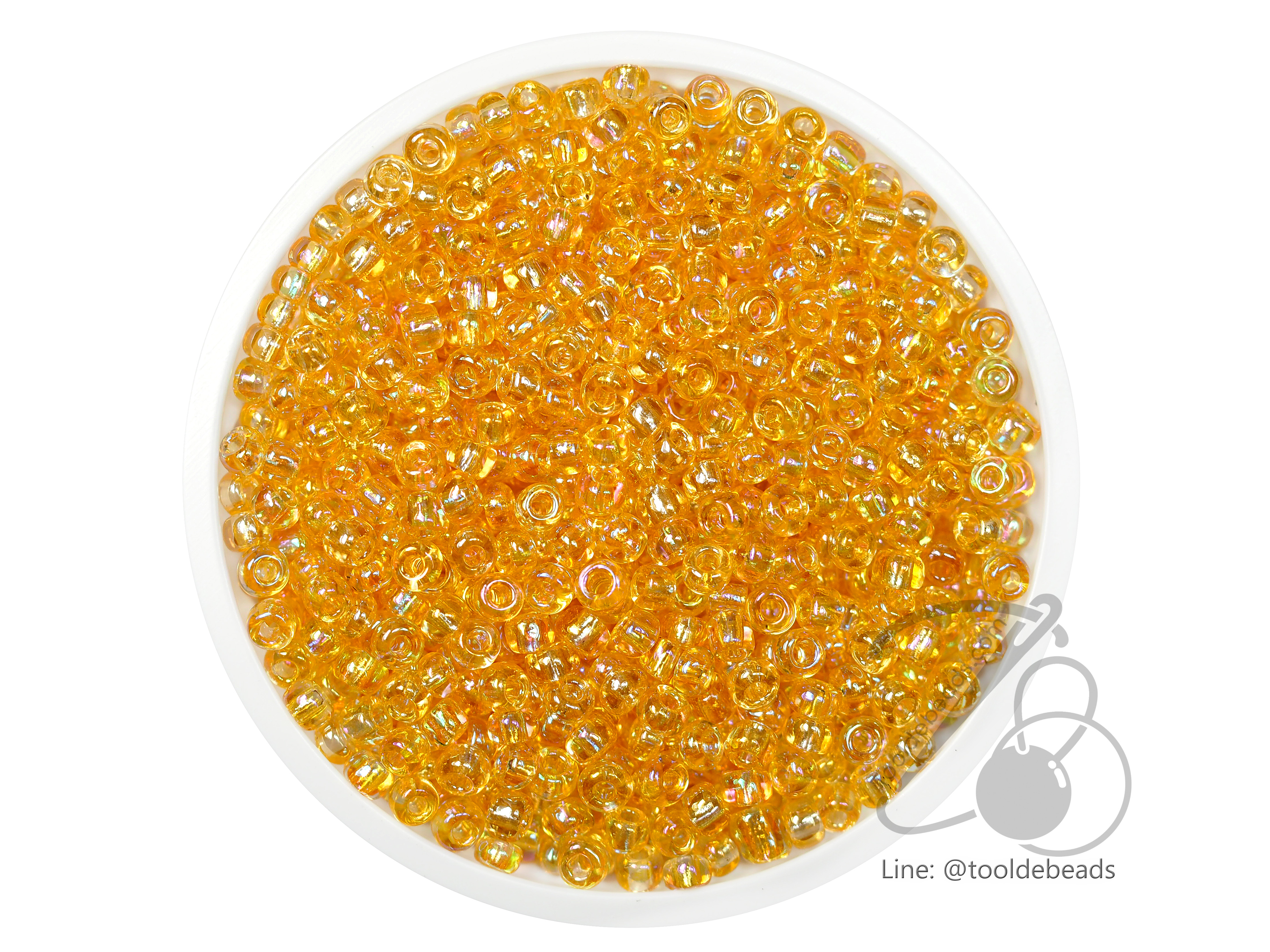 ลูกปัดเม็ดทราย 12/0 โทนรุ้ง สีทอง (450 กรัม) SKU-18263