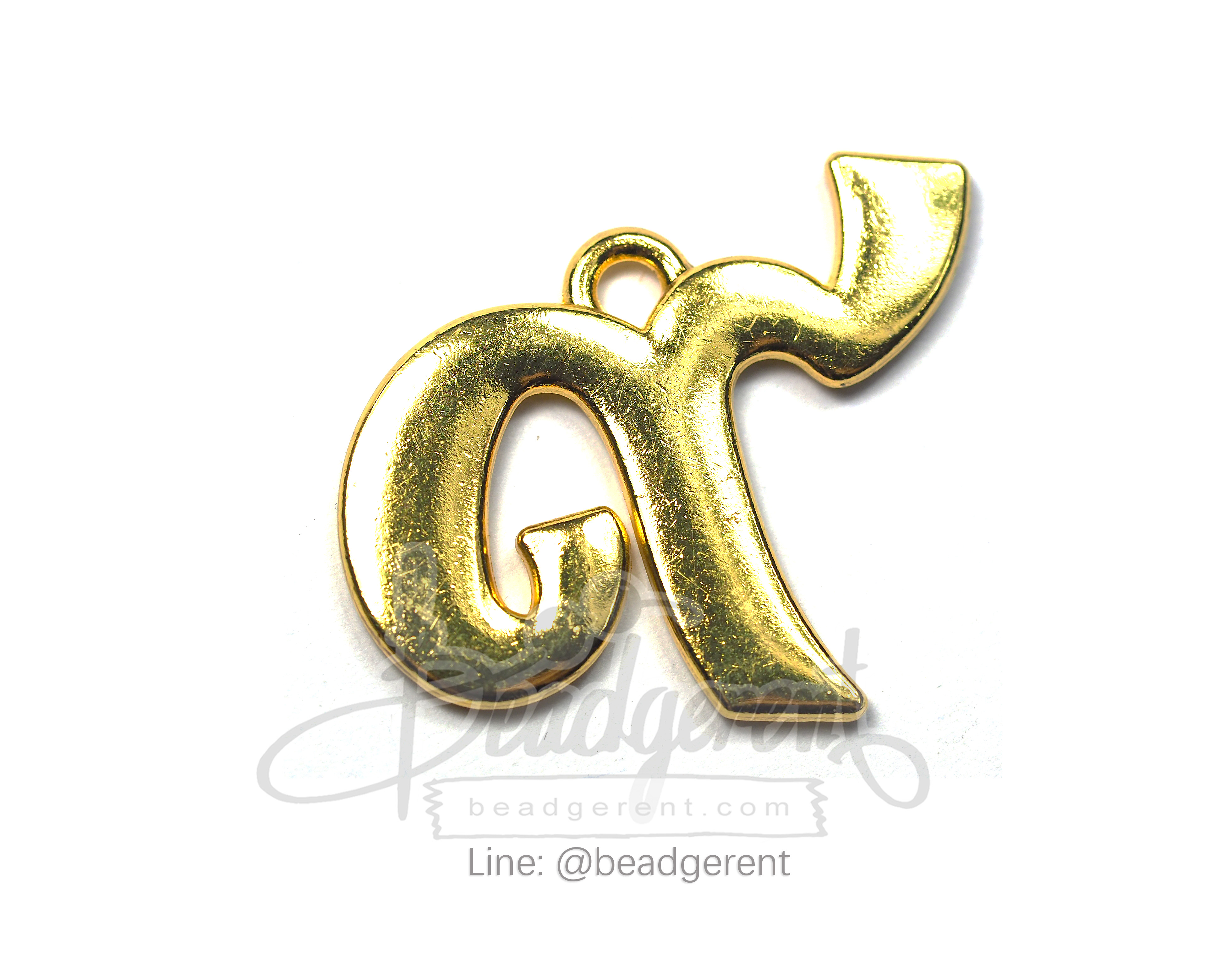 จี้เหล็ก 194 30*27มม. เลข๙ สีทอง (1 ชิ้น) SKU-00569