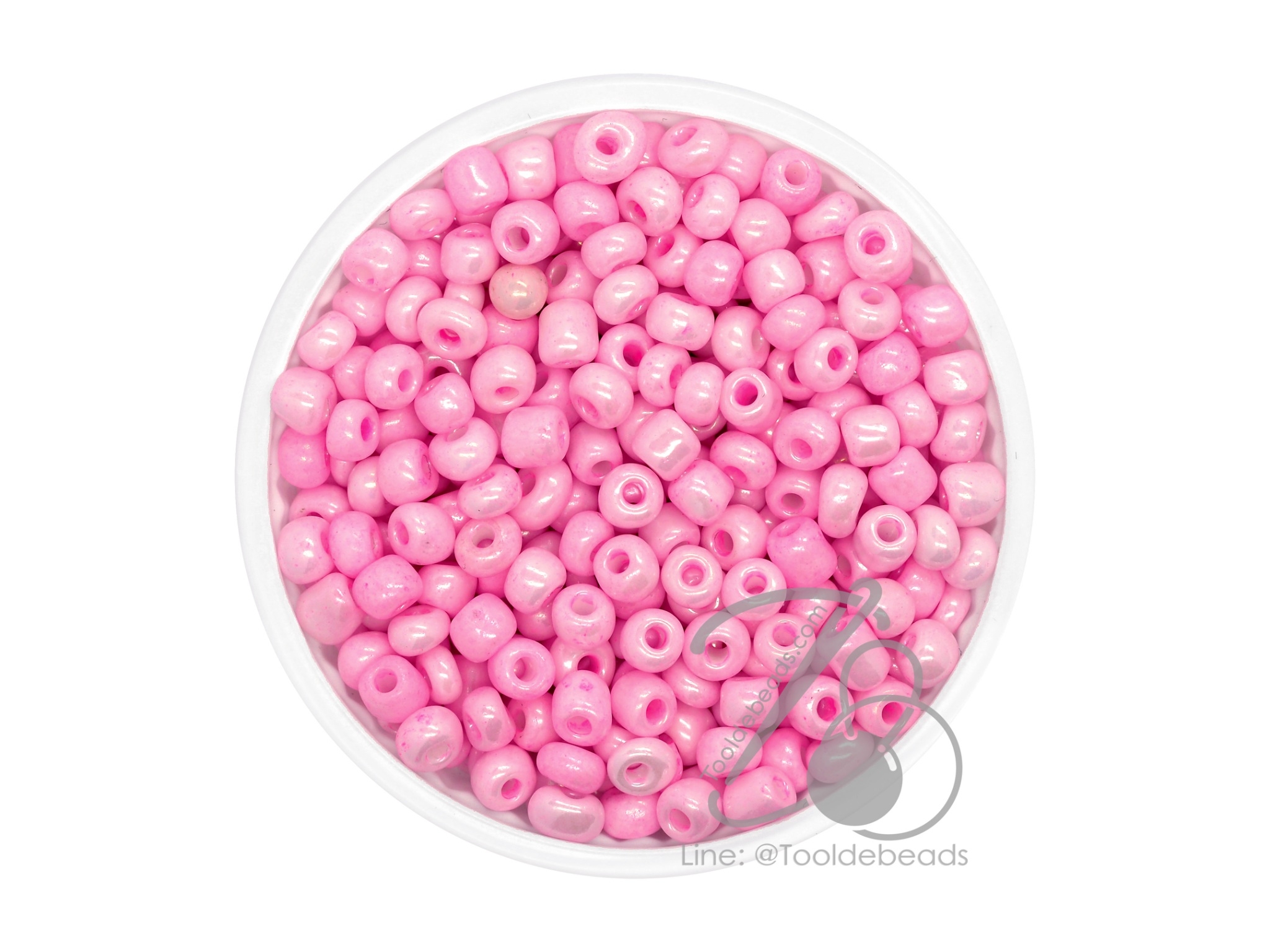 OK Brand ลูกปัดเม็ดทราย 6/0 โทนมุกด้าน สีชมพู (450 กรัม) SKU-08975