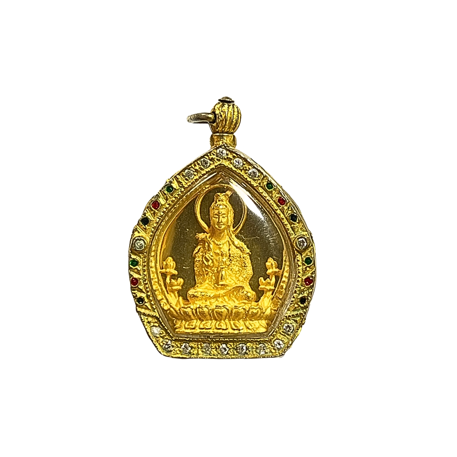 เหรียญพระโพธิสัตว์เจ้าแม่กวนอิมปางประทานพรประทับบนดอกบัว