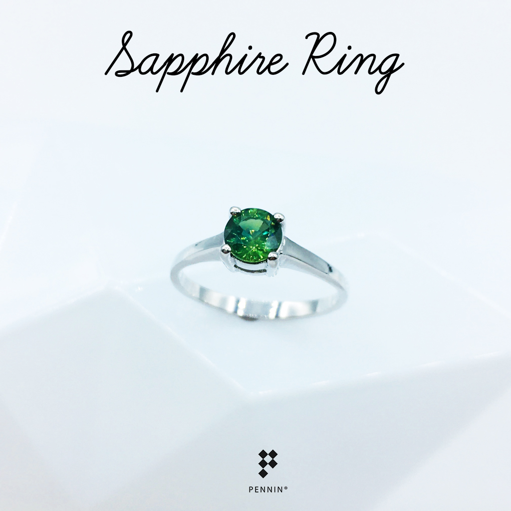แหวนพลอยเขียวส่องหรือมรกตจันท์เม็ดเดี่ยว (Solitaire Rings) พลอยจันทบุรีแท้ ใส่ได้ทุกโอกาส