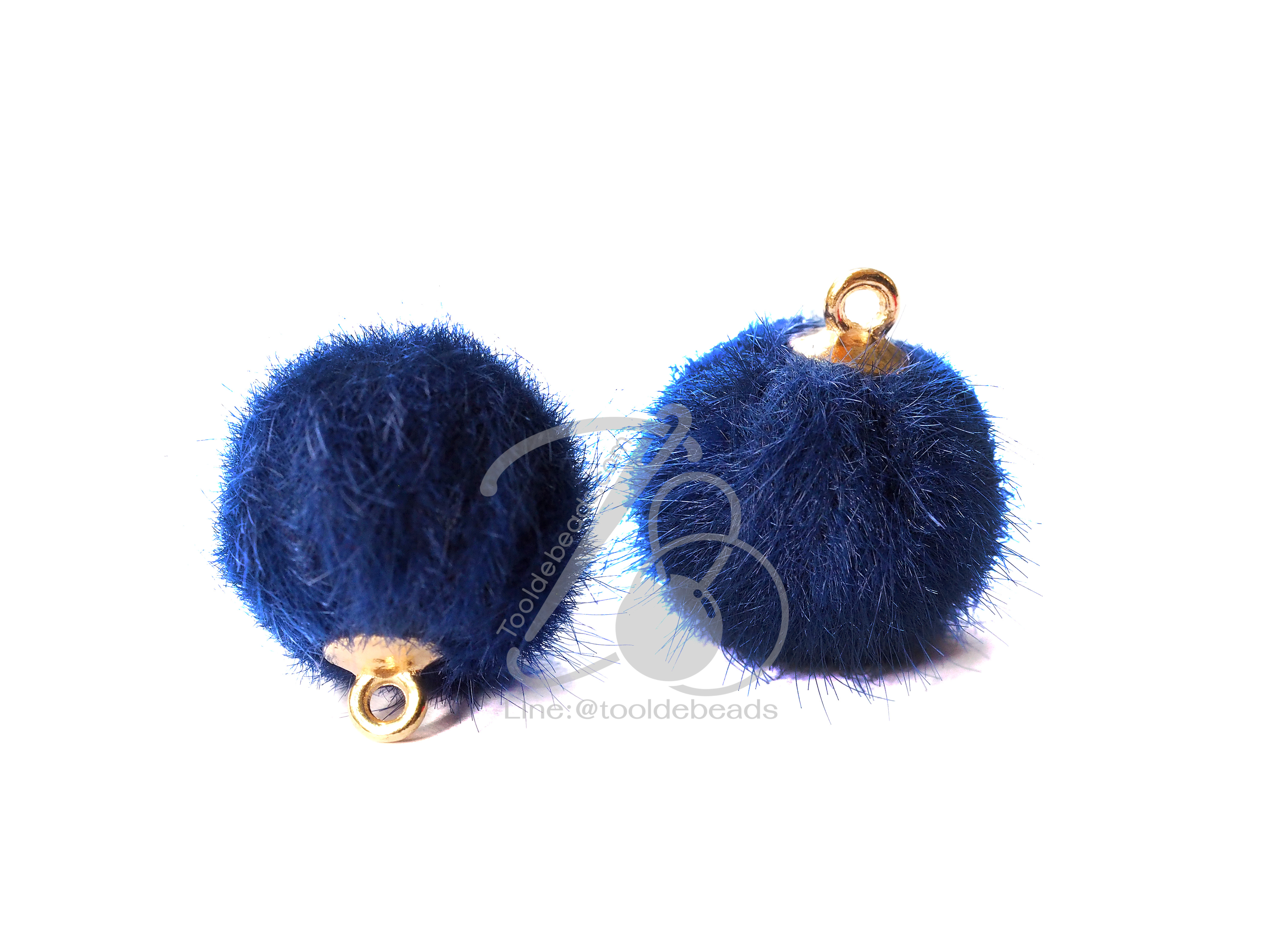จี้บอลขน 16มม. สีน้ำเงิน (1 ชิ้น) SKU-05830