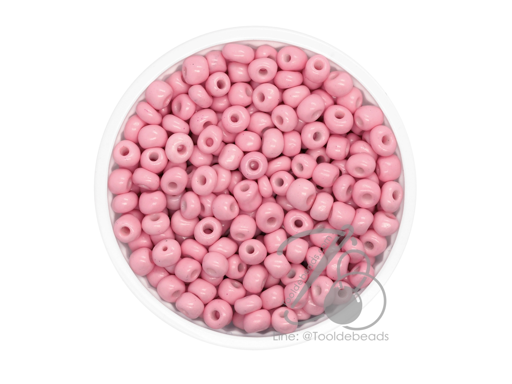 OK Brand ลูกปัดเม็ดทราย 6/0 โทนด้าน สีชมพูอ่อน (100 กรัม) SKU-08858