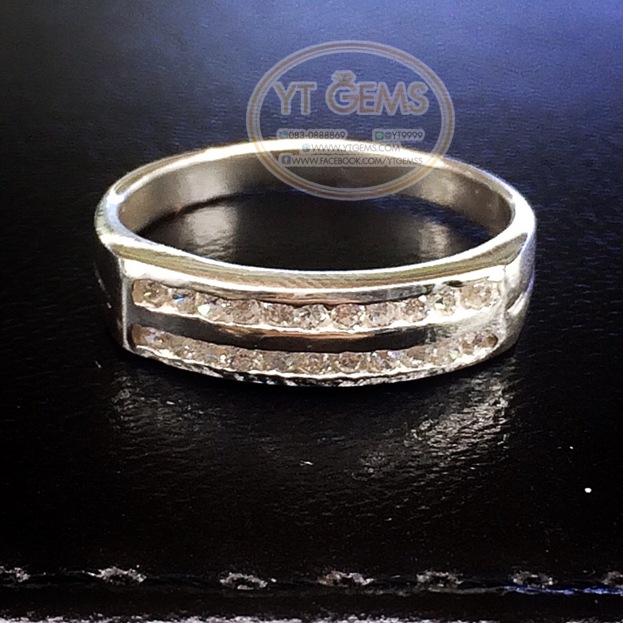 แหวนเพชร แหวนเงินแท้92.5% ชุบทองคำขาว เพชรSwiss YTG-6410 YTGEMS