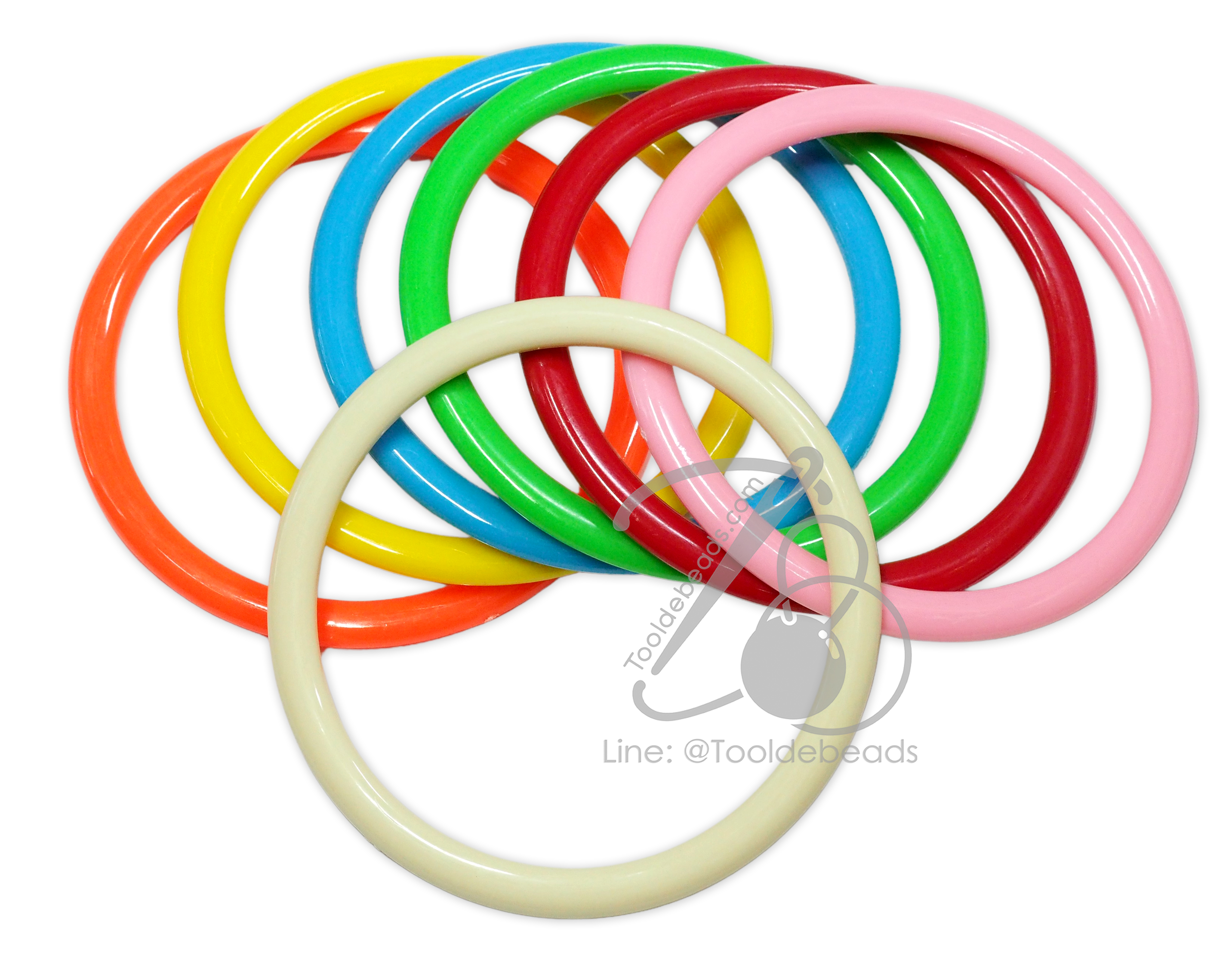 ห่วงหูกระเป๋า 120มม. ทรงกลม สีสด (1 คู่) SKU-16999