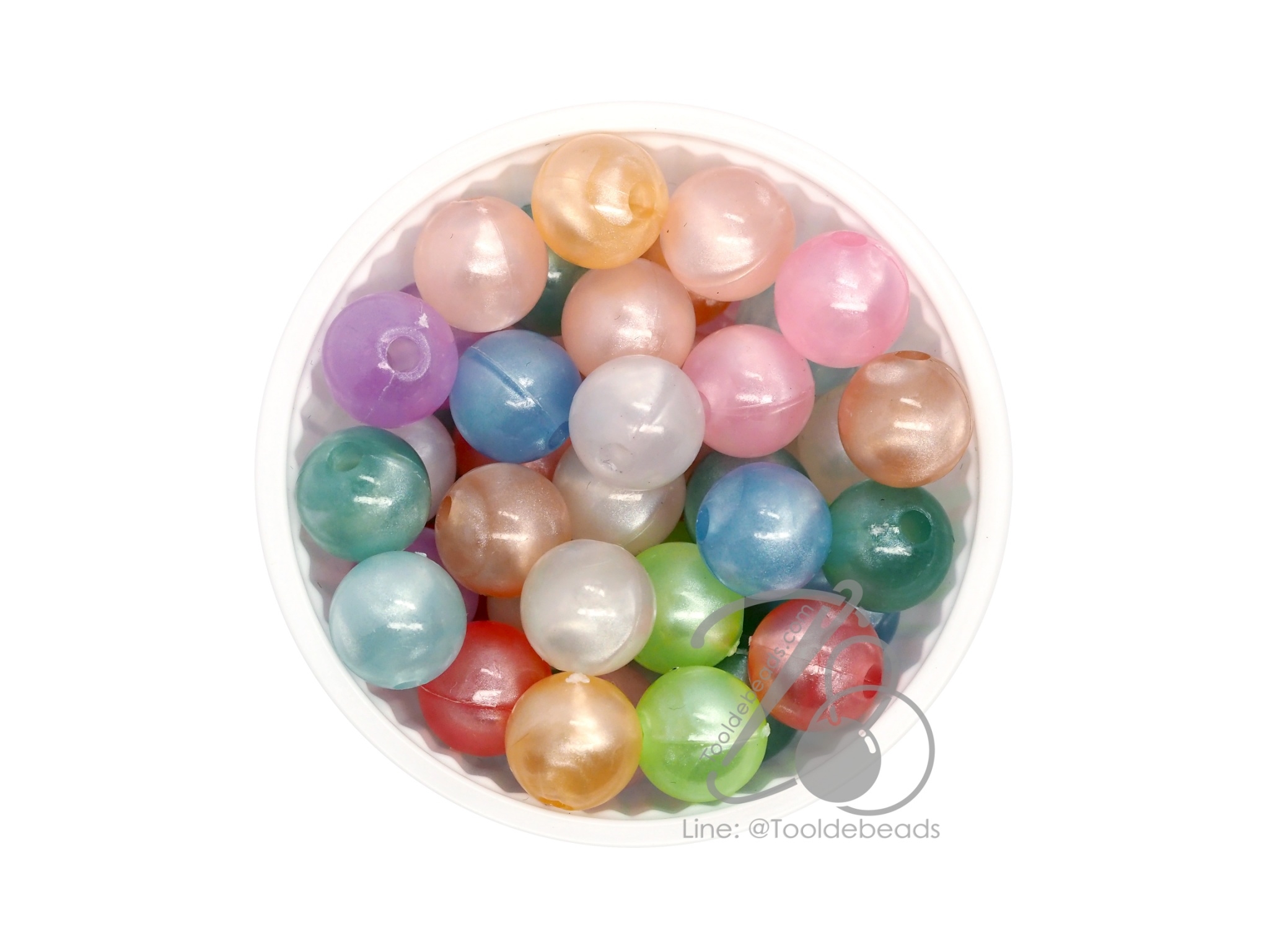 ลูกปัดกิโล ตราเสือ 10มม. โทนมุก (15 กรัม) SKU-11155