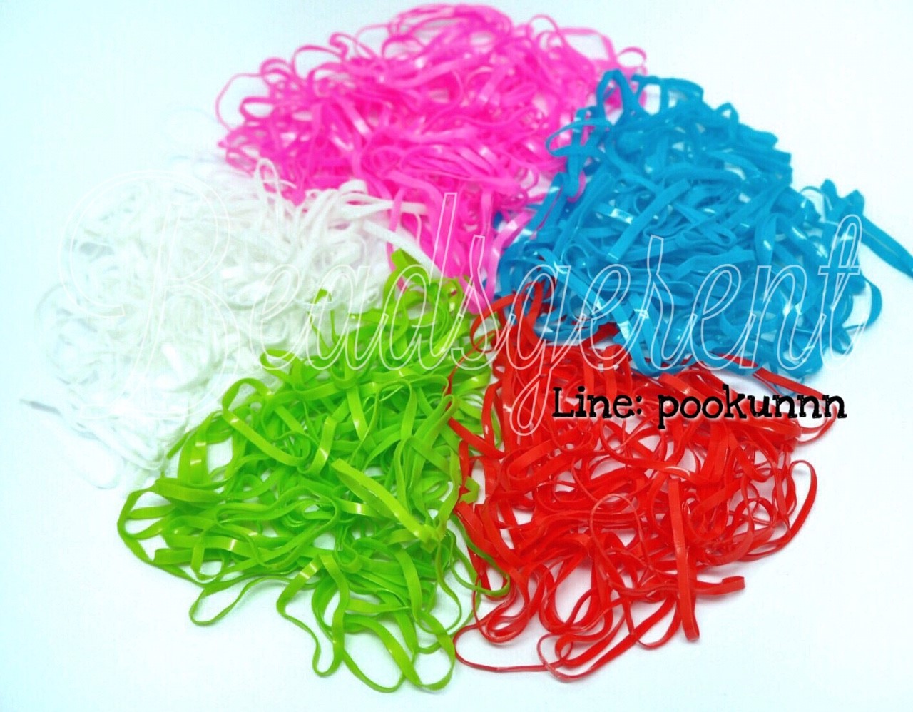หนังยางรัดผม สีผสม 20 เส้นกลาง (1 กิโลกรัม) SKU-05335