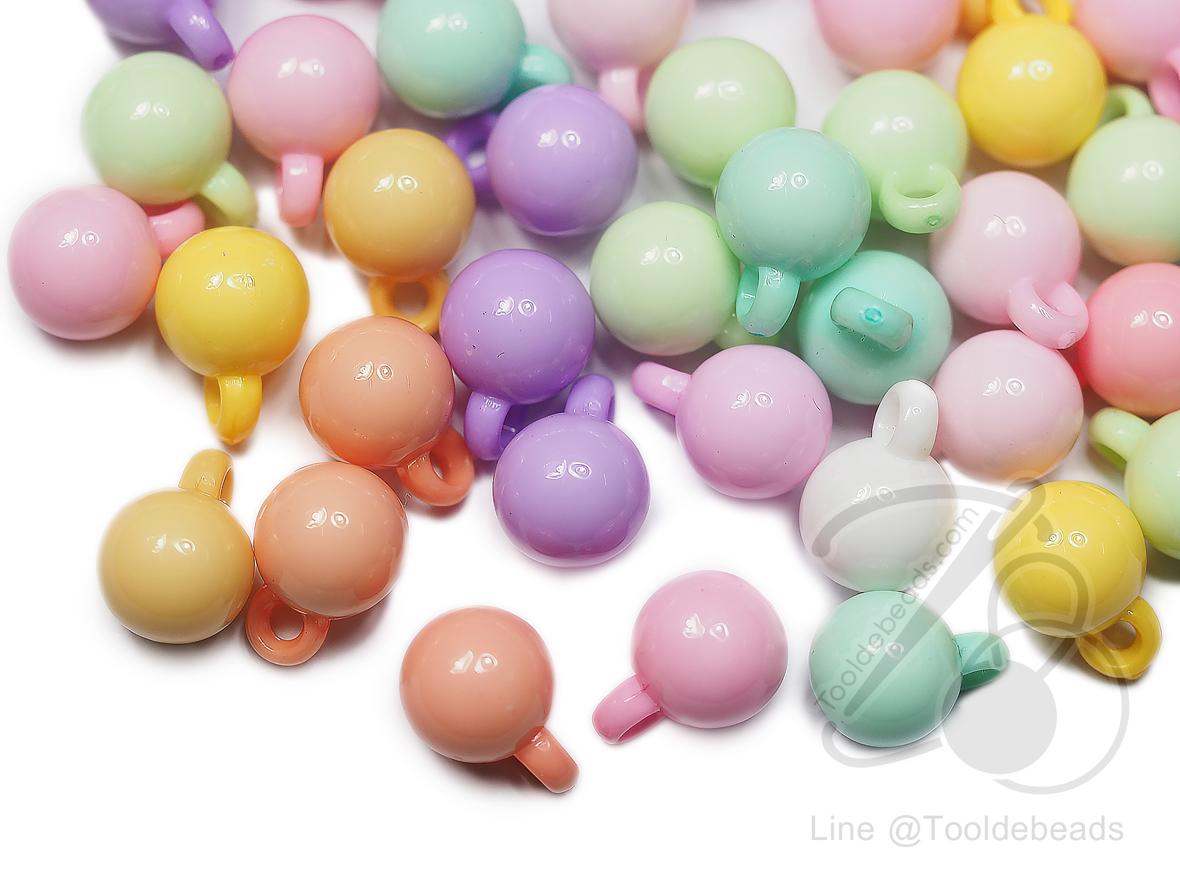 จี้อะคริลิค 10มม. ลายส้ม คละสีหวาน (80 กรัม) SKU-02944