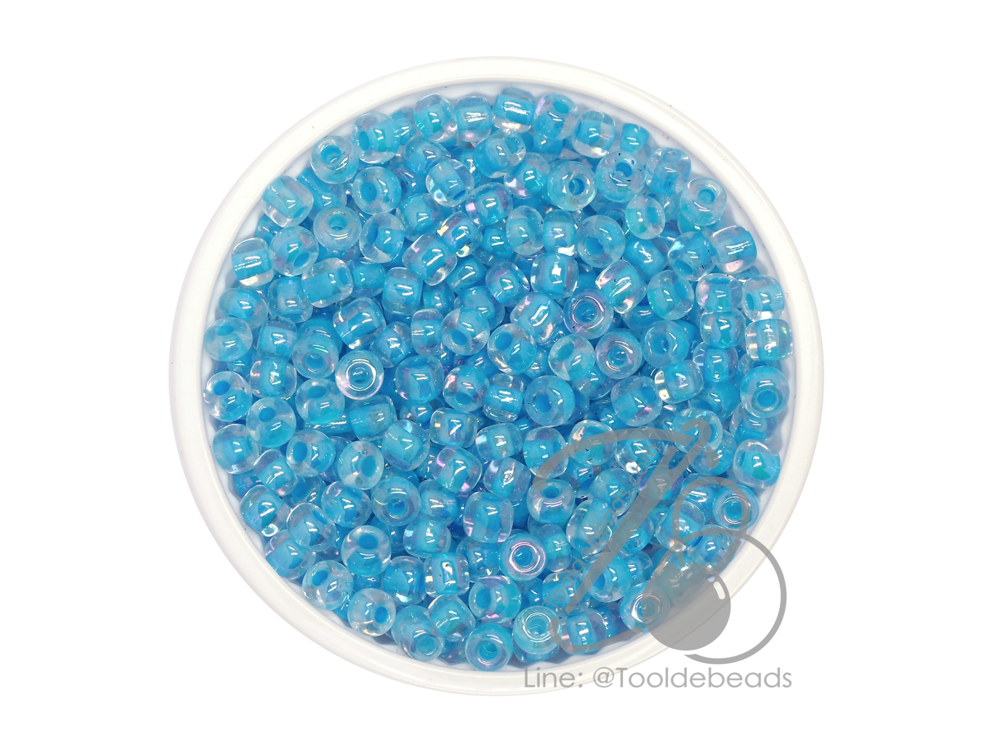 ลูกปัดเม็ดทราย 6/0 สอดไส้ สีฟ้า (450 กรัม) SKU-08622