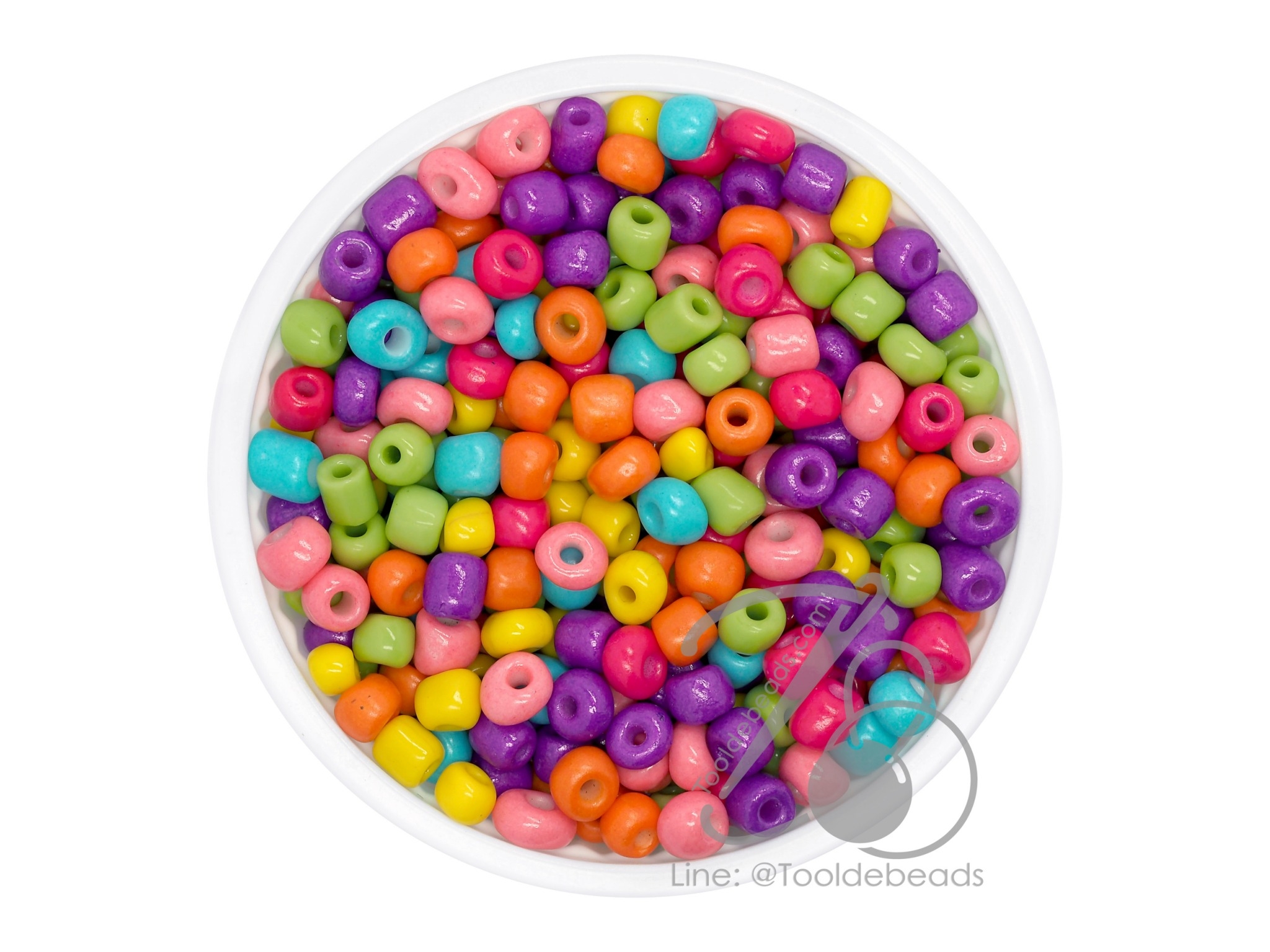 OK Brand ลูกปัดเม็ดทราย 6/0 โทนด้าน สีลูกทุ่ง (100 กรัม) SKU-09242